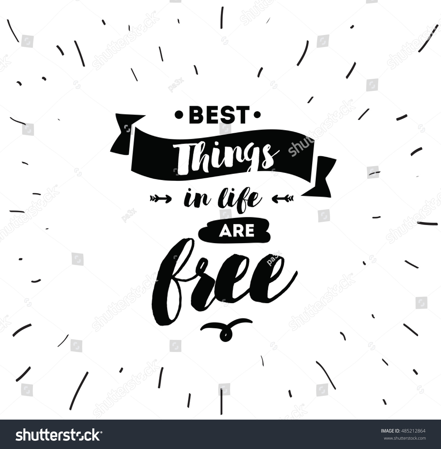 Best Things Life Free Inspirational Quote Stock Vector (Royalty Free ...