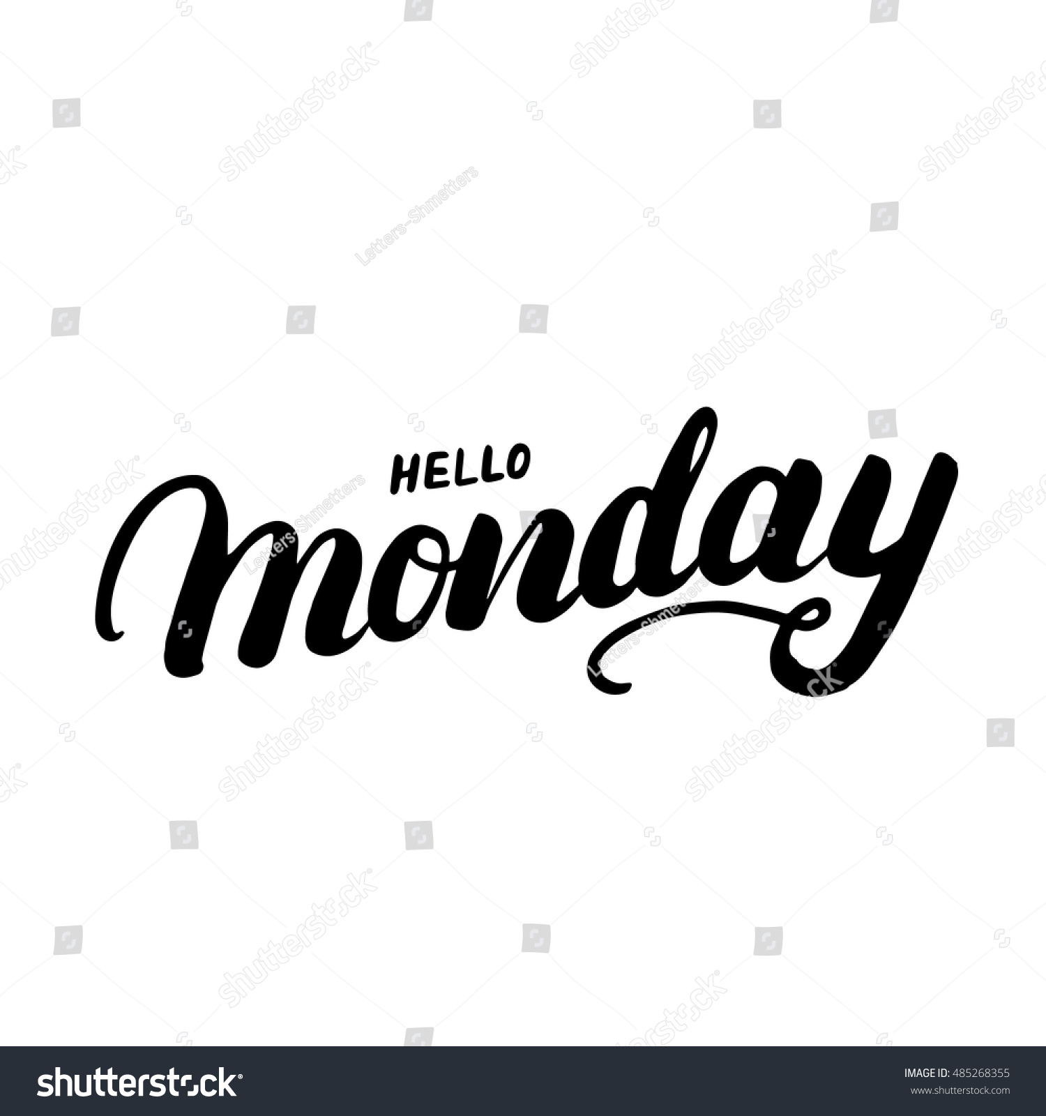 Hello Monday Hand Written Lettering Modern Stock Vector (Royalty Free ...