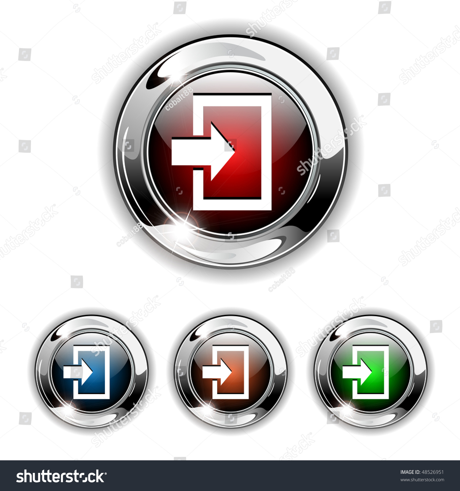 Enter Icon Button Realistic Vector Illustration Stock Vector (Royalty ...