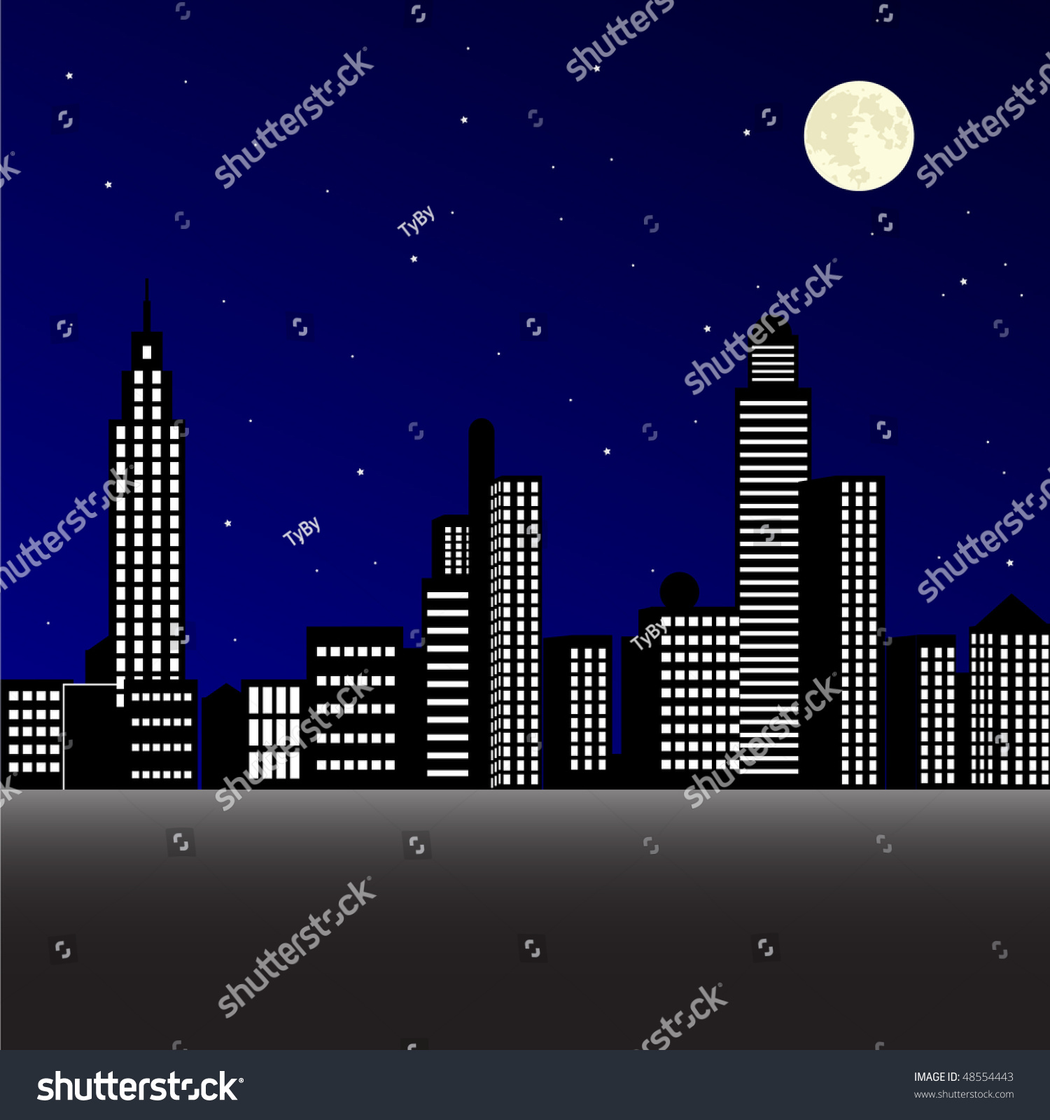 Рисование ночного города
