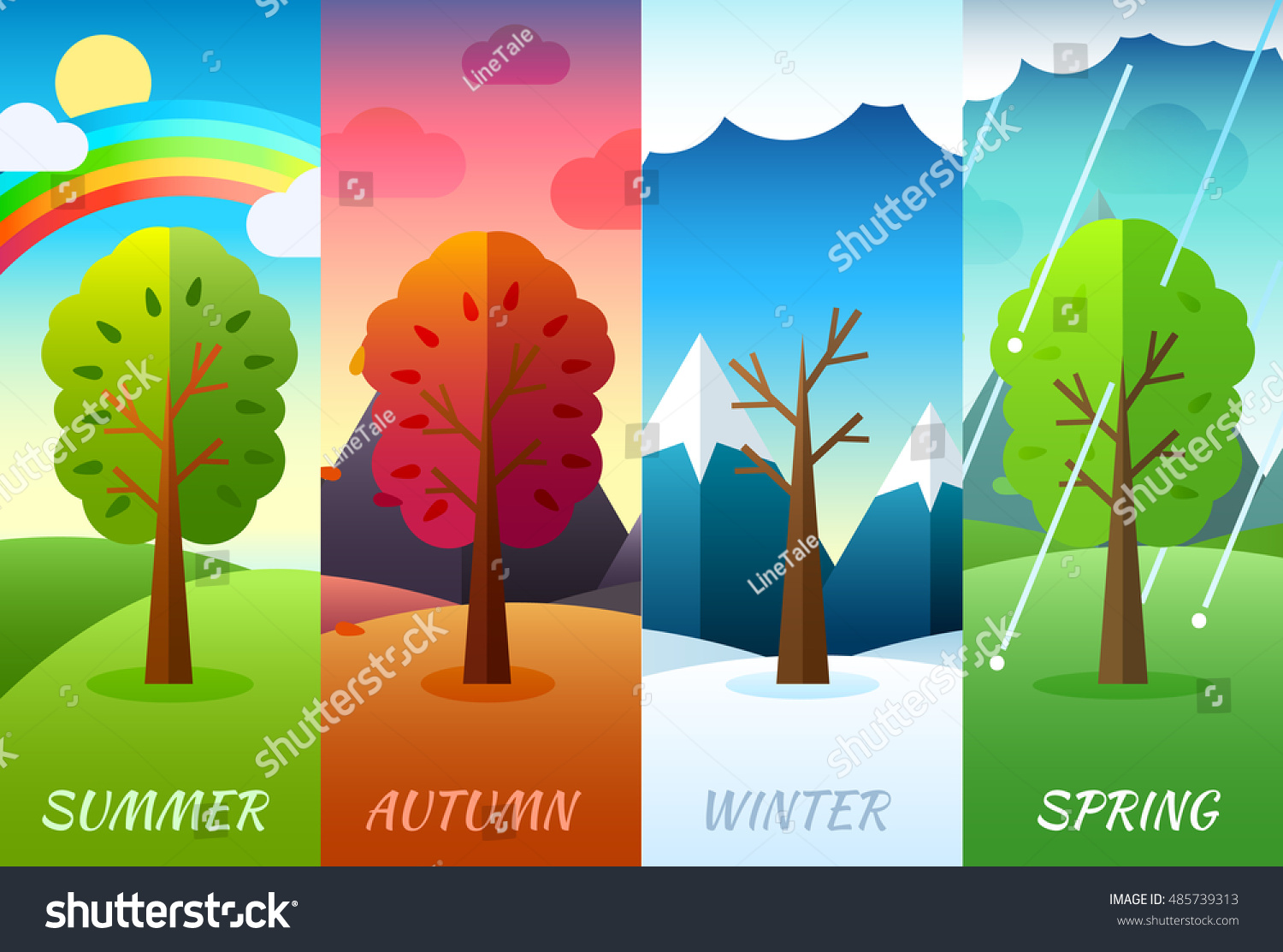 12 Months Year Weather Year Information Stock Vector (Royalty Free ...