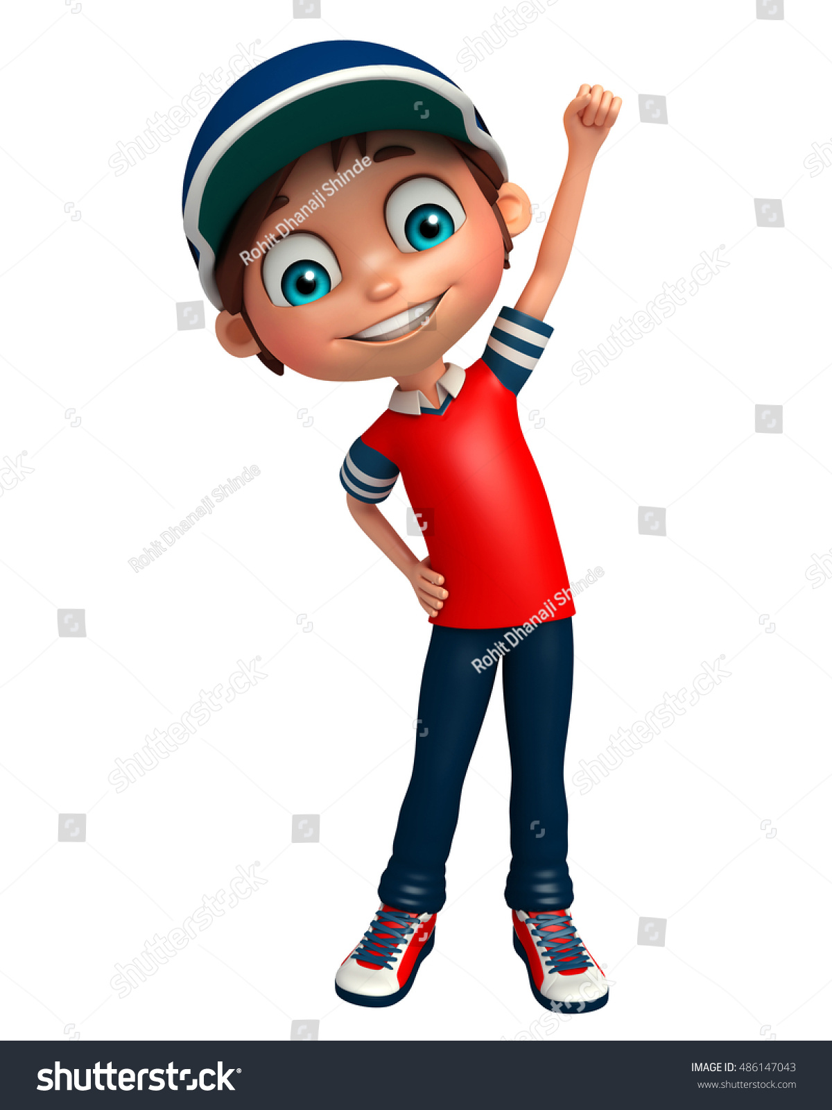 3d Rendered Illustration Kid Boy Funny Stock Illustration 486147043 ...