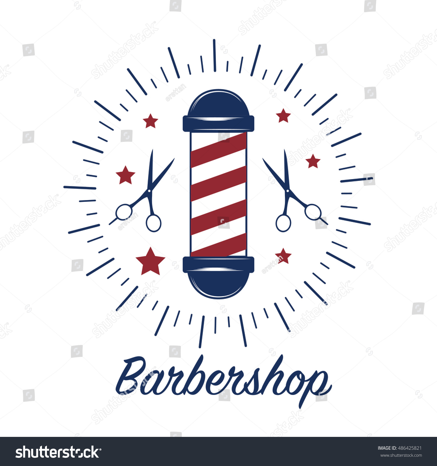 Barber Shop Logo Hair Cut Logo Stock Vector (Royalty Free) 486425821 ...