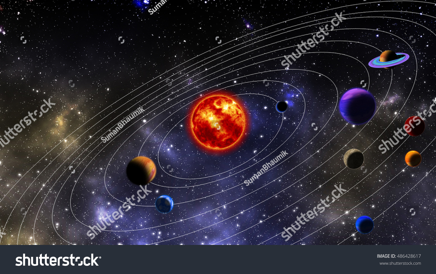 Solar System Photograph Prepared Using 3d Stock Illustration 486428617 ...