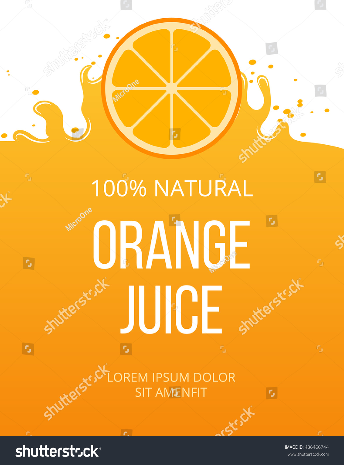 Natural Orange Juice Label Template Organic Stock Vector Royalty Free 486466744 Shutterstock 