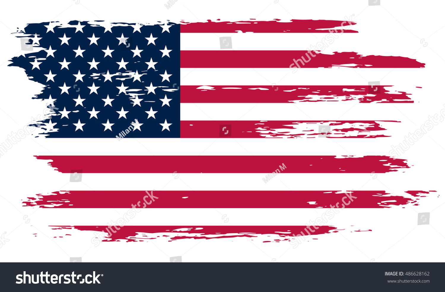 Grunge Американский флаг.Векторный флаг США.: стоковая векторная графика (б...
