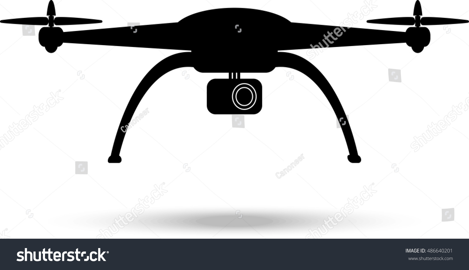 Drone Silhouette Vector Illustration Stock Vector Royalty Free