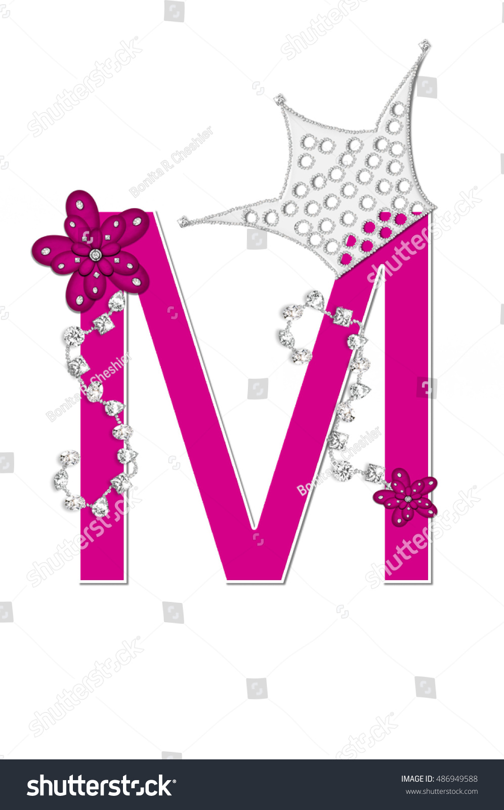 Letter M Alphabet Set Pageant Queen Stock Illustration 486949588 Shutterstock
