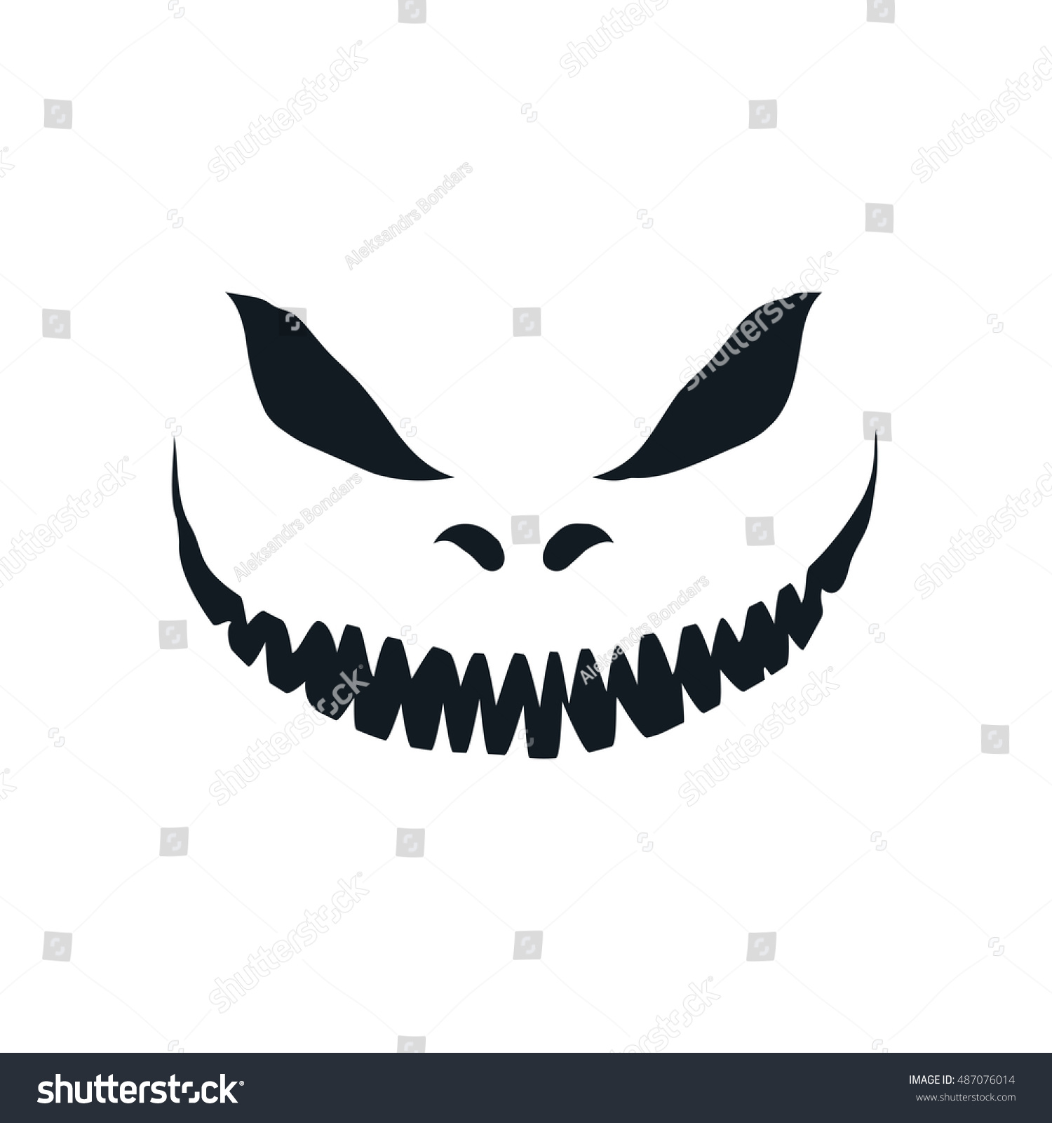 Scary Face Isolated On White Background Stock Illustration 487076014 ...