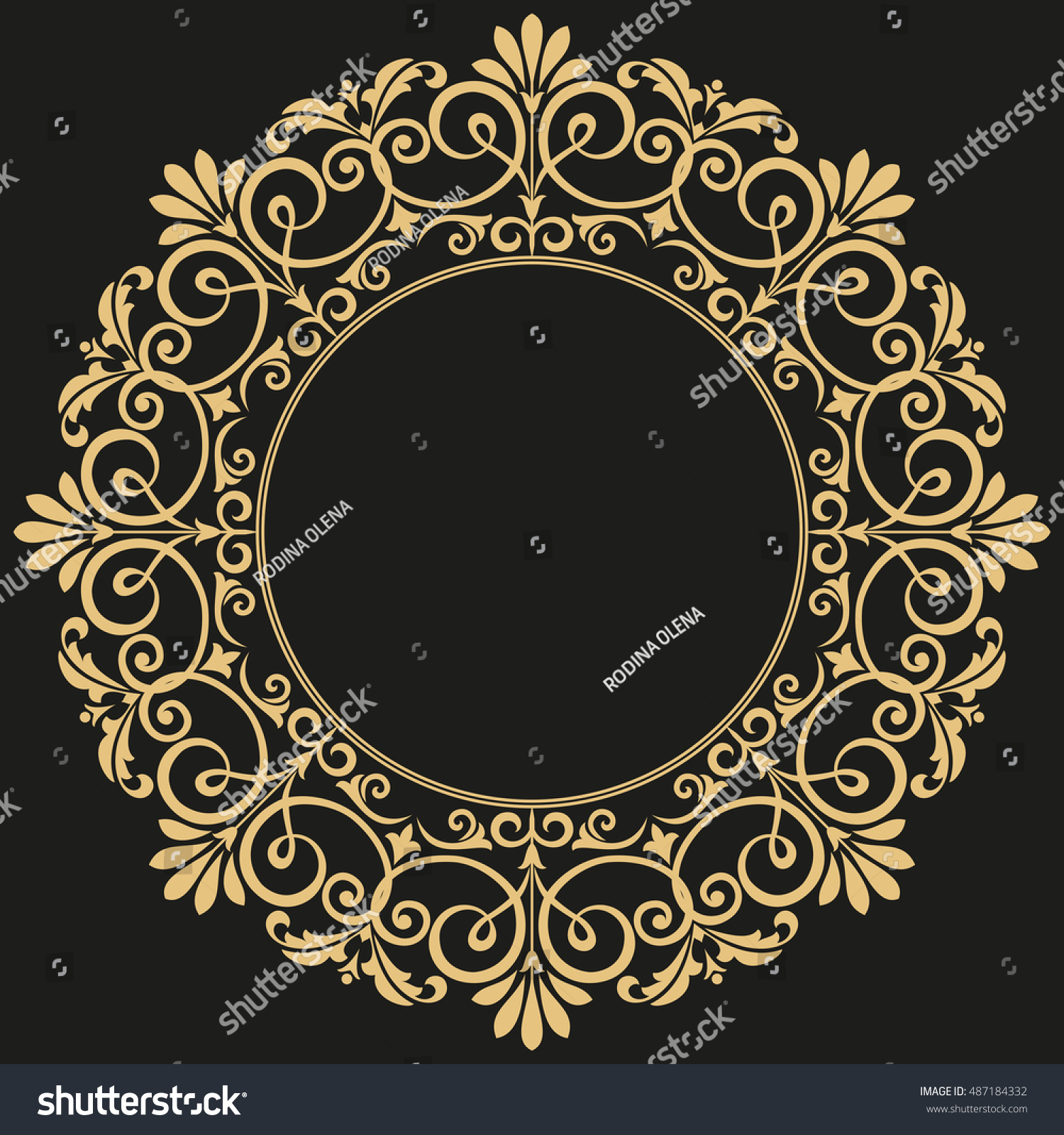 Decorative Line Art Frame Design Template Stock Illustration 487184332 ...