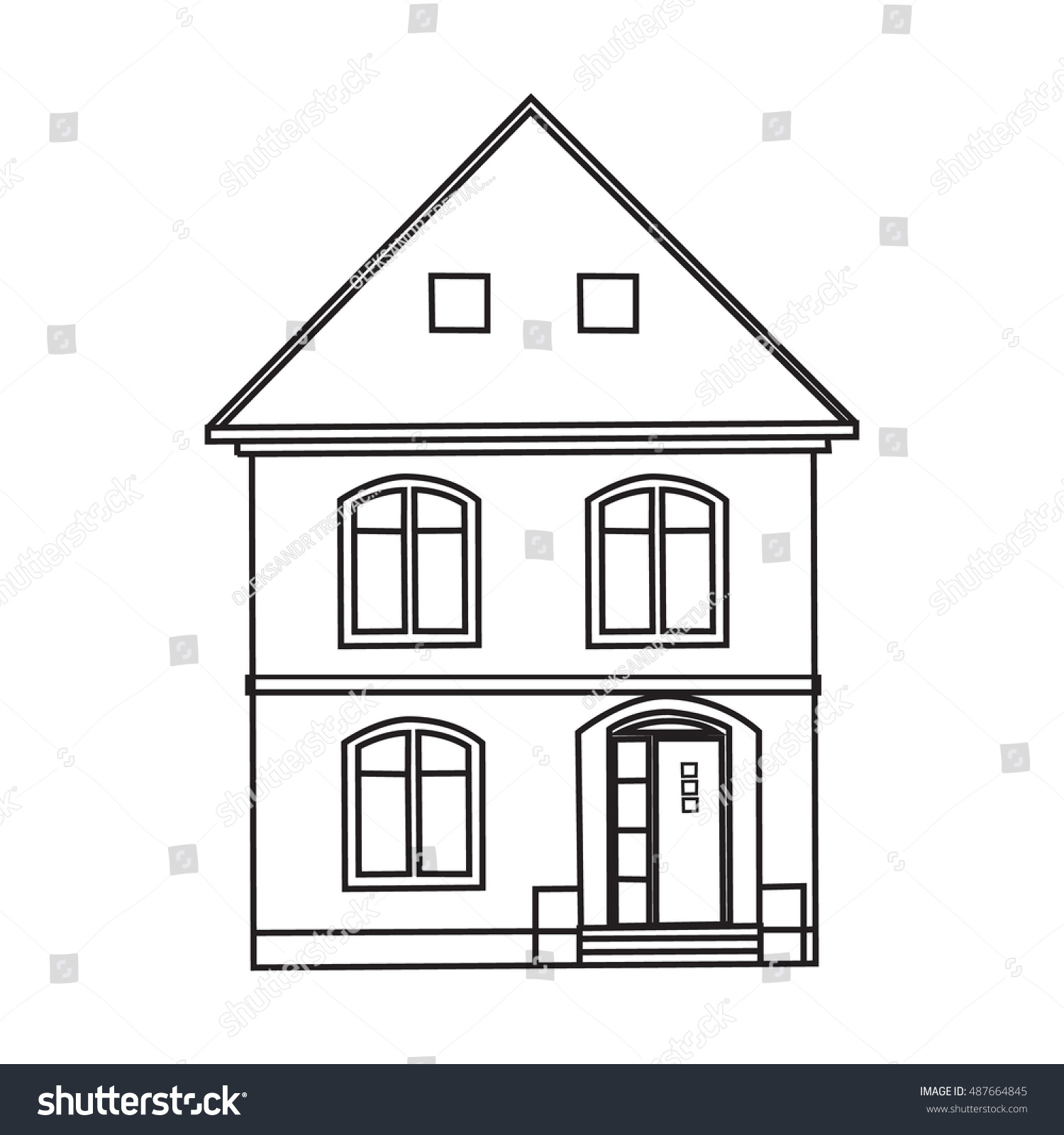 Нарисовать двухэтажный дом