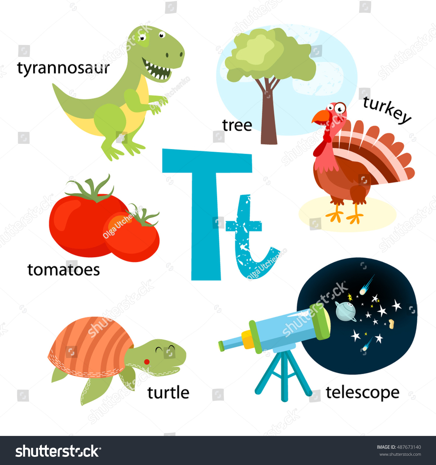 Vector Illustration Teaching Children English Alphabet Stock Vector ...