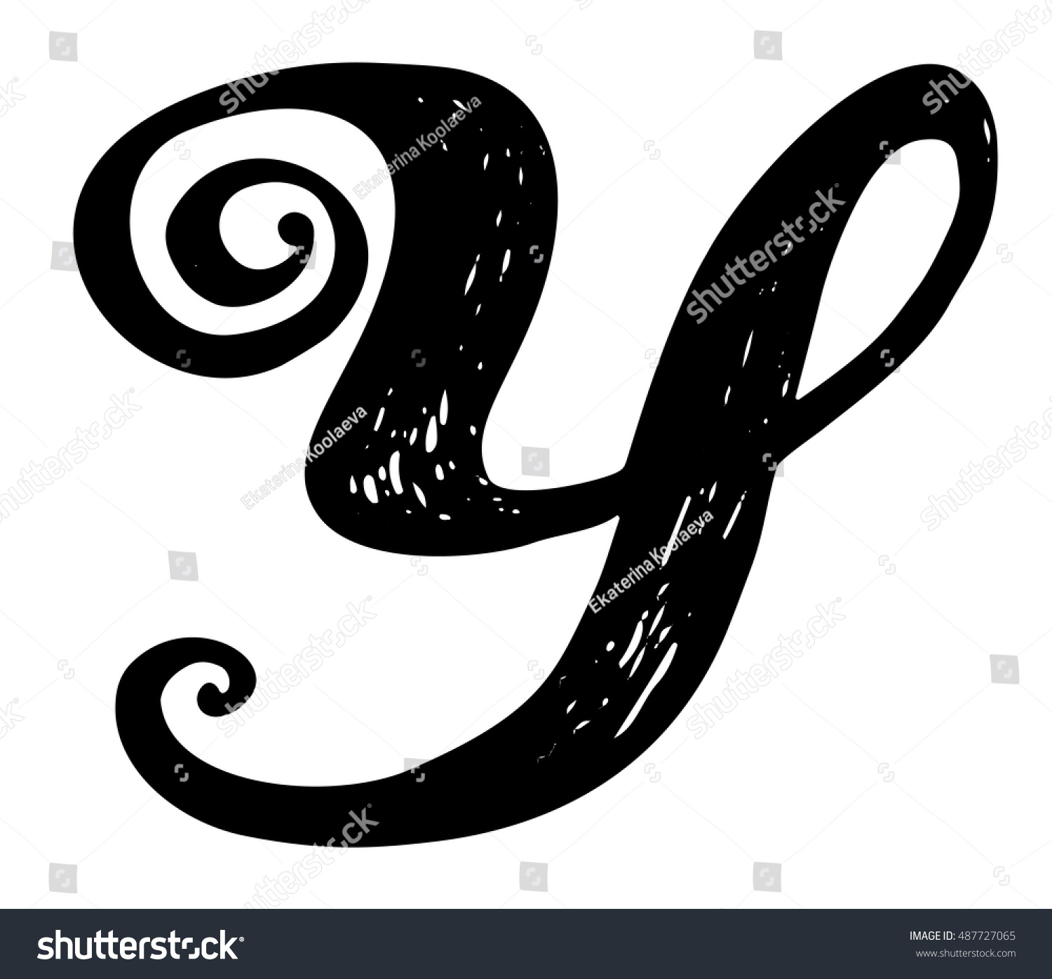 Letter Y Calligraphy Alphabet Typeset Lettering Stock Vector (Royalty ...