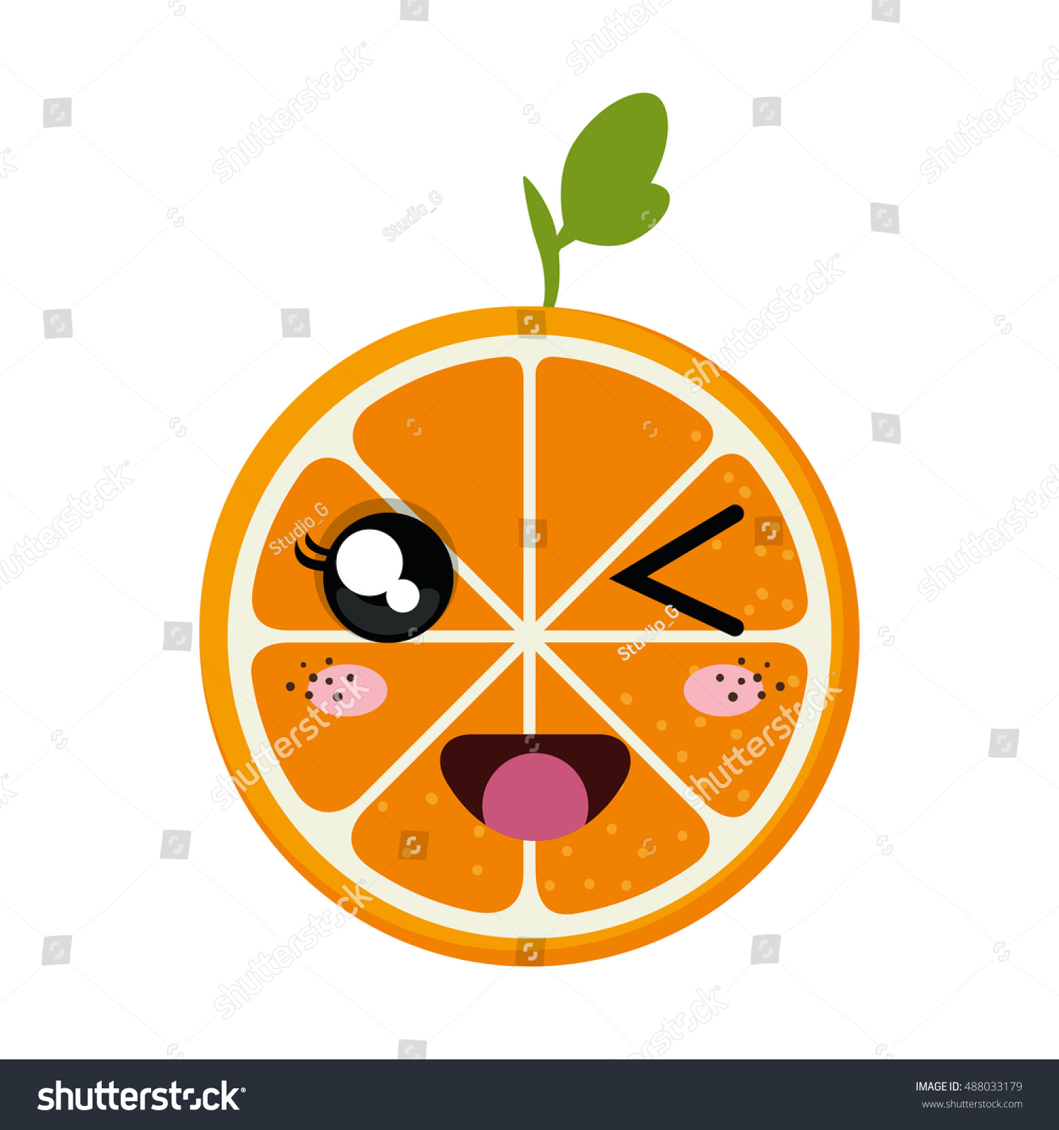 Orange Kawaii Cartoon Stock Vector (royalty Free) 488033179 