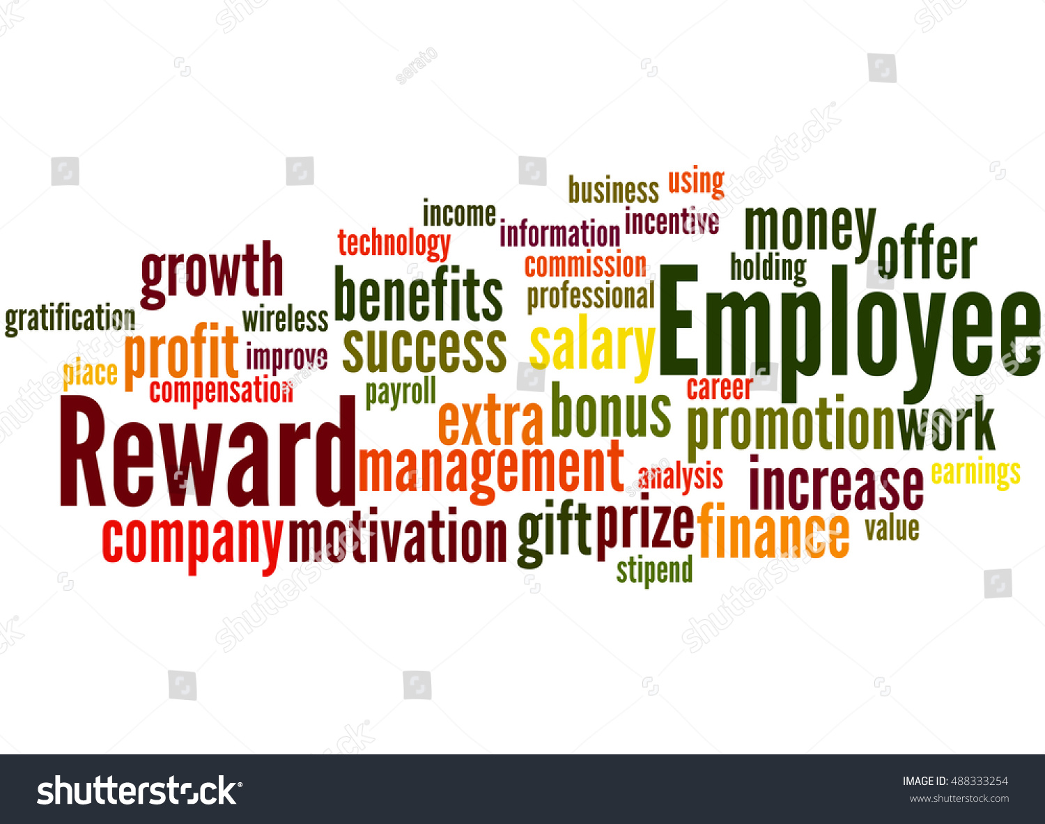 Employee Reward Word Cloud Concept On Stock Illustration 488333248