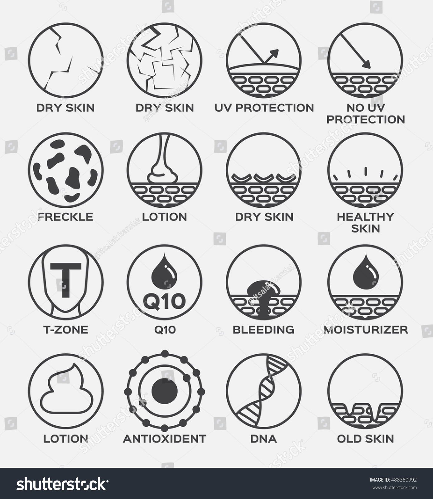 All Skin Icon Vector Version 2 Stock Vector Royalty Free 488360992 Shutterstock 9867