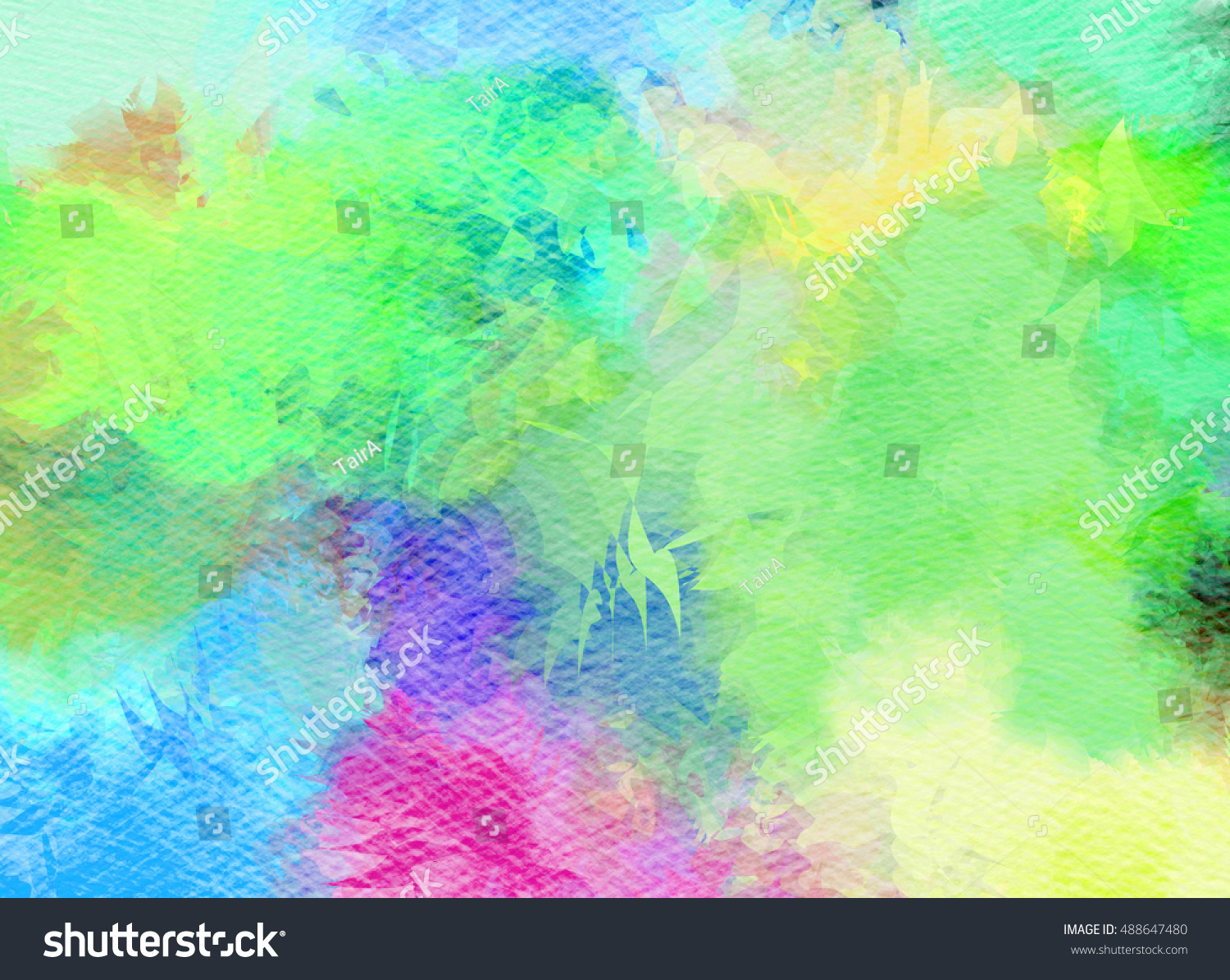 Abstract Colorful Watercolor Background Digital Art Stock Illustration ...