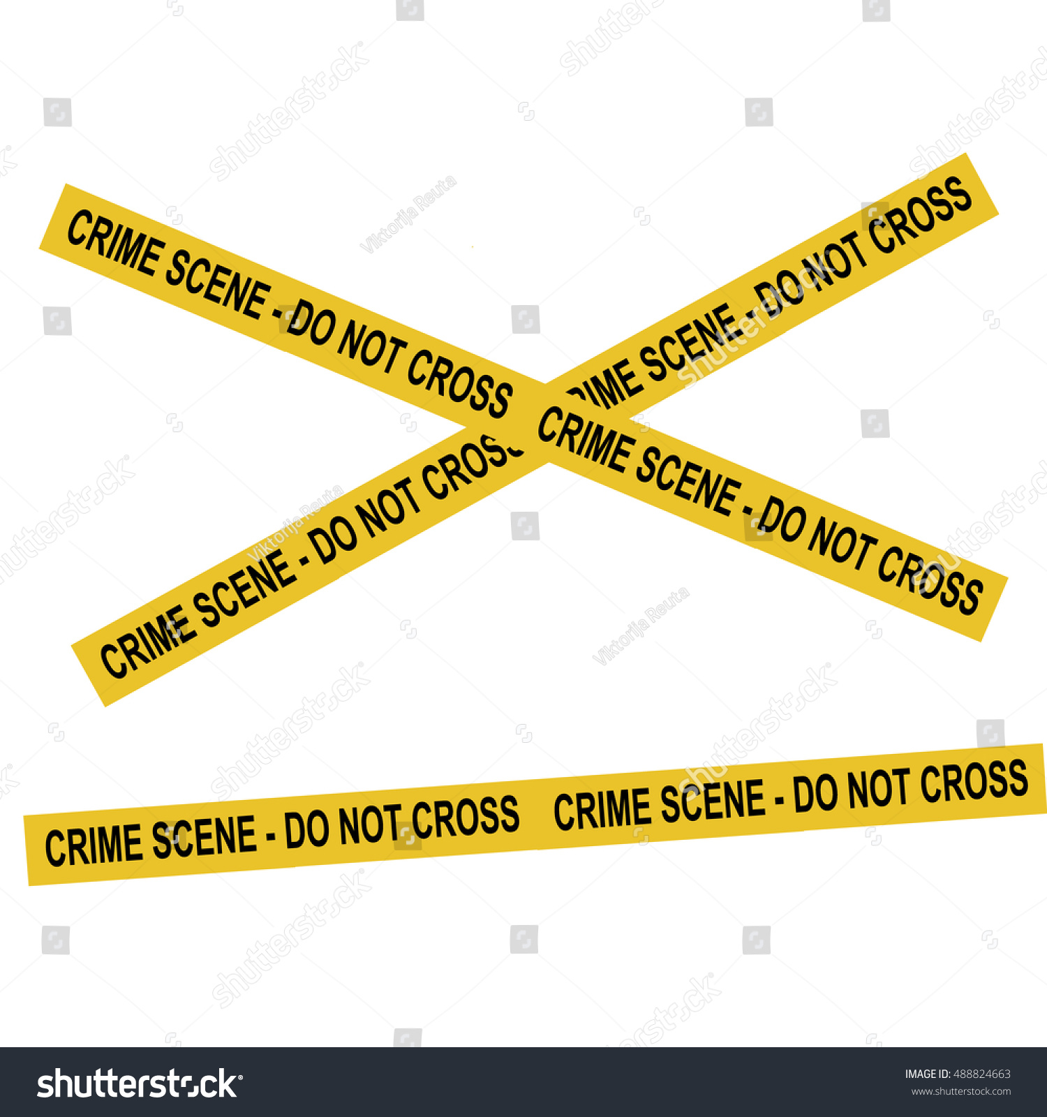 Vector Illustration Yellow Police Crime Scene Stock Vector (Royalty ...