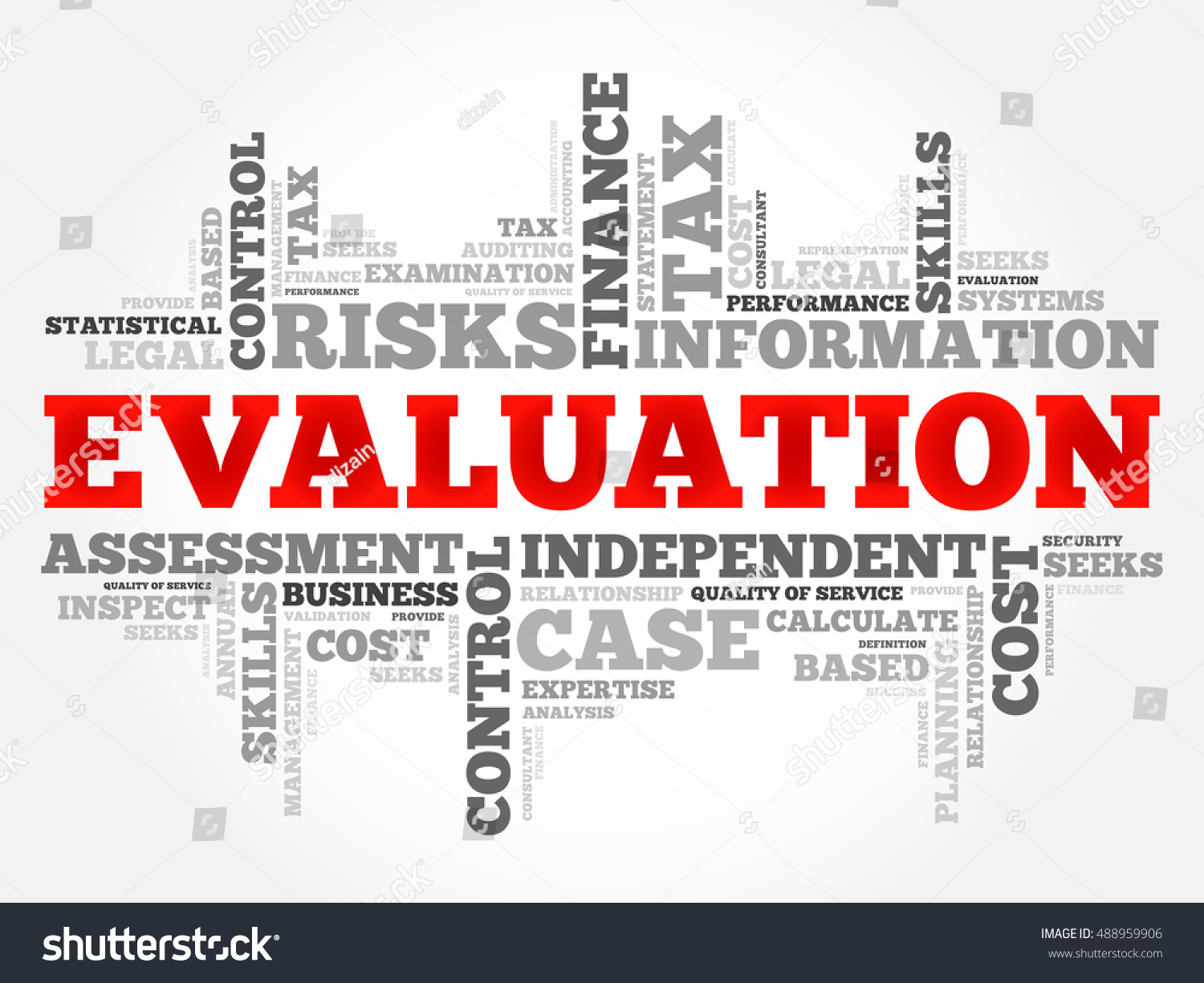 Evaluation Word Cloud Business Concept Stock Illustration 488959906 ...