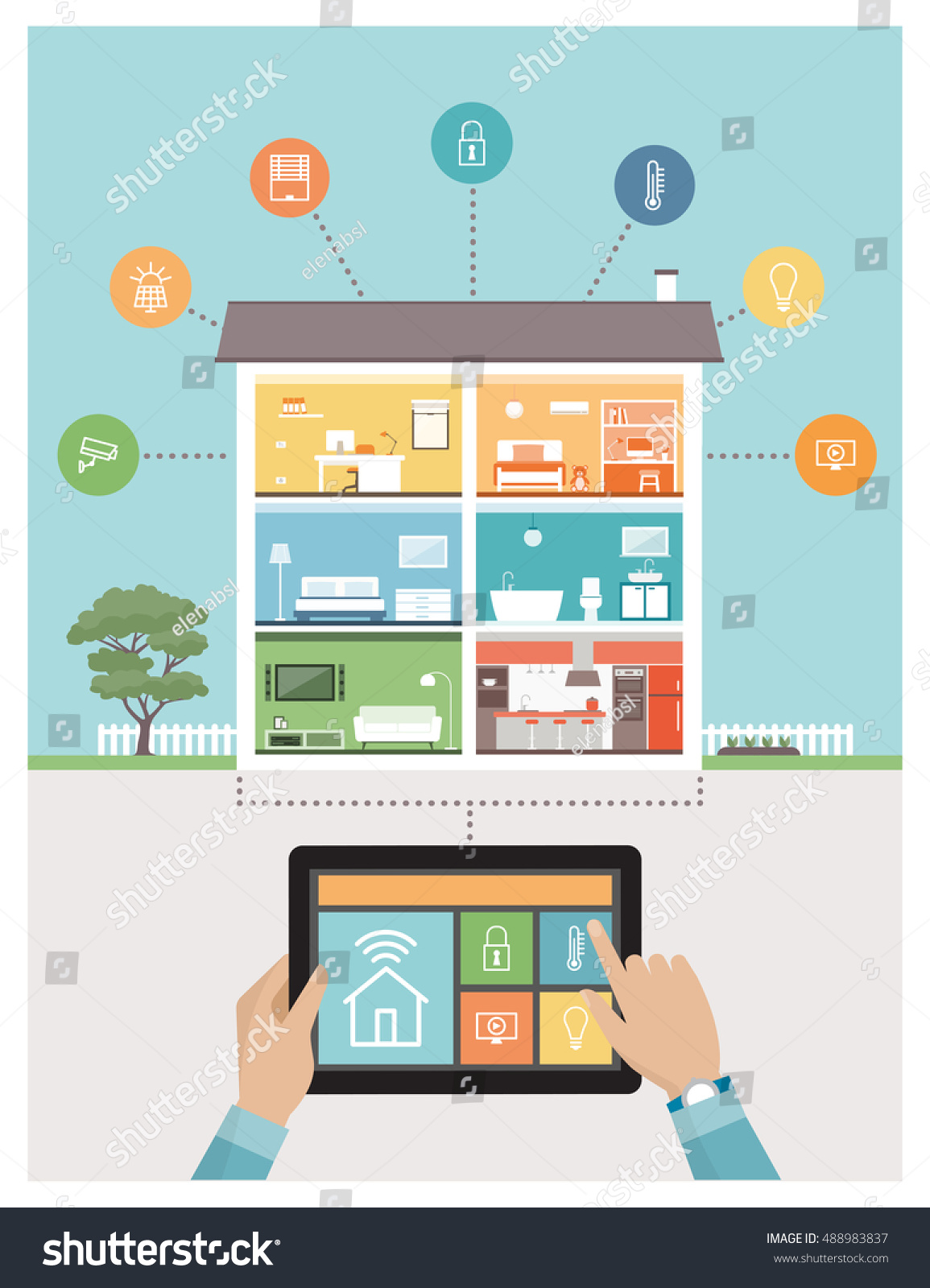 Smart House System Control Mobile App Stock Vector (royalty Free 