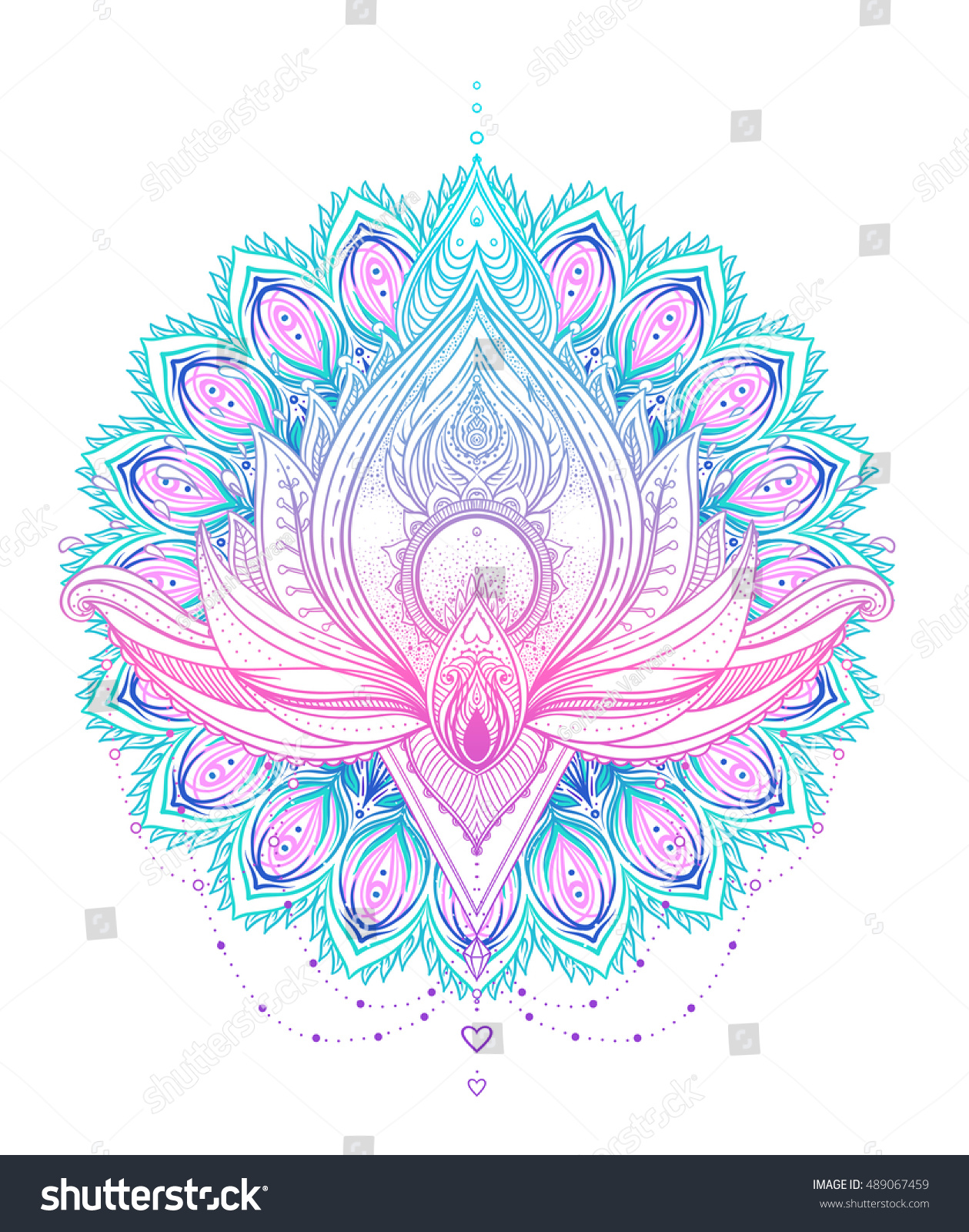 Vector Ornamental Lotus Flower Ethnic Art Stock Vector Royalty Free 489067459 Shutterstock 1319