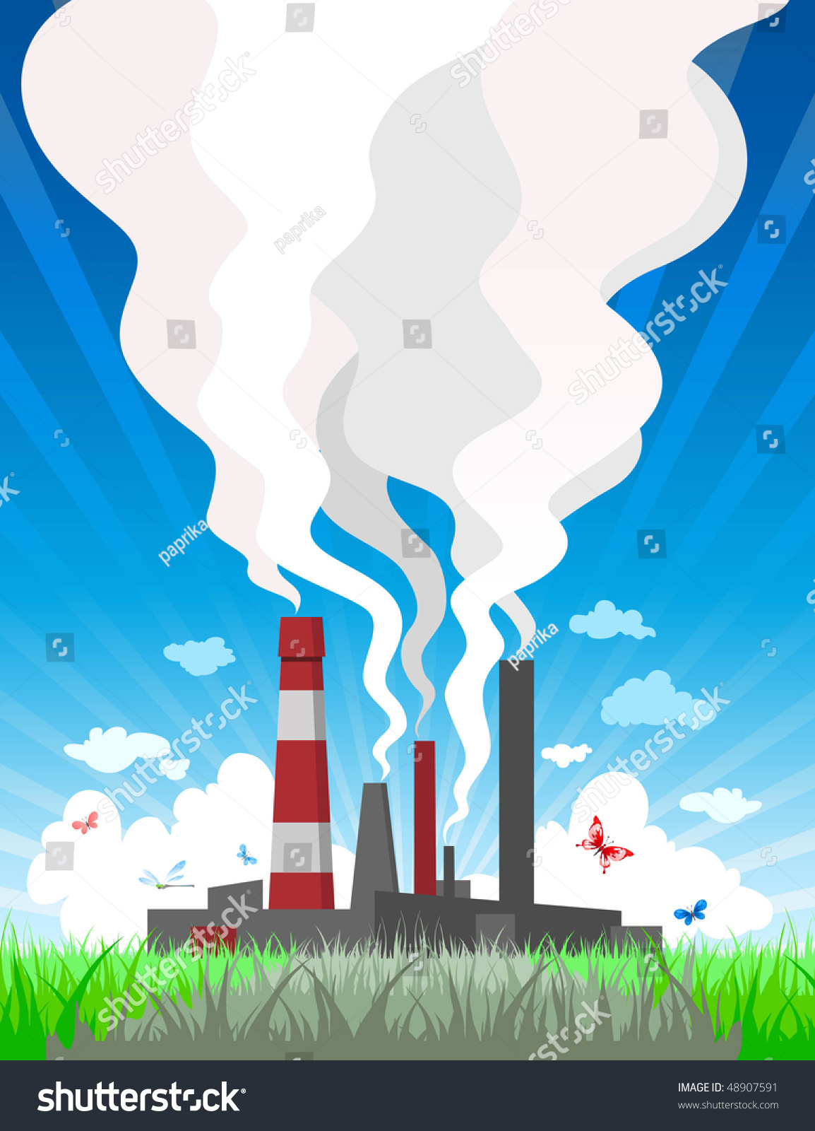 Рисунок на тему загрязнение атмосферы