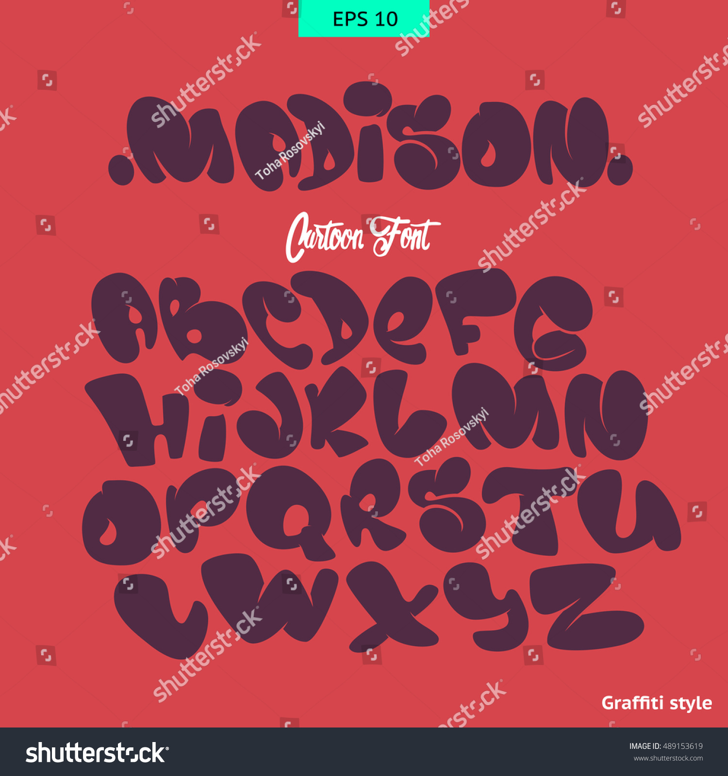 Cartoon Comic Graffiti Font Alphabet Vector Stock Vector Royalty Free 489153619 Shutterstock