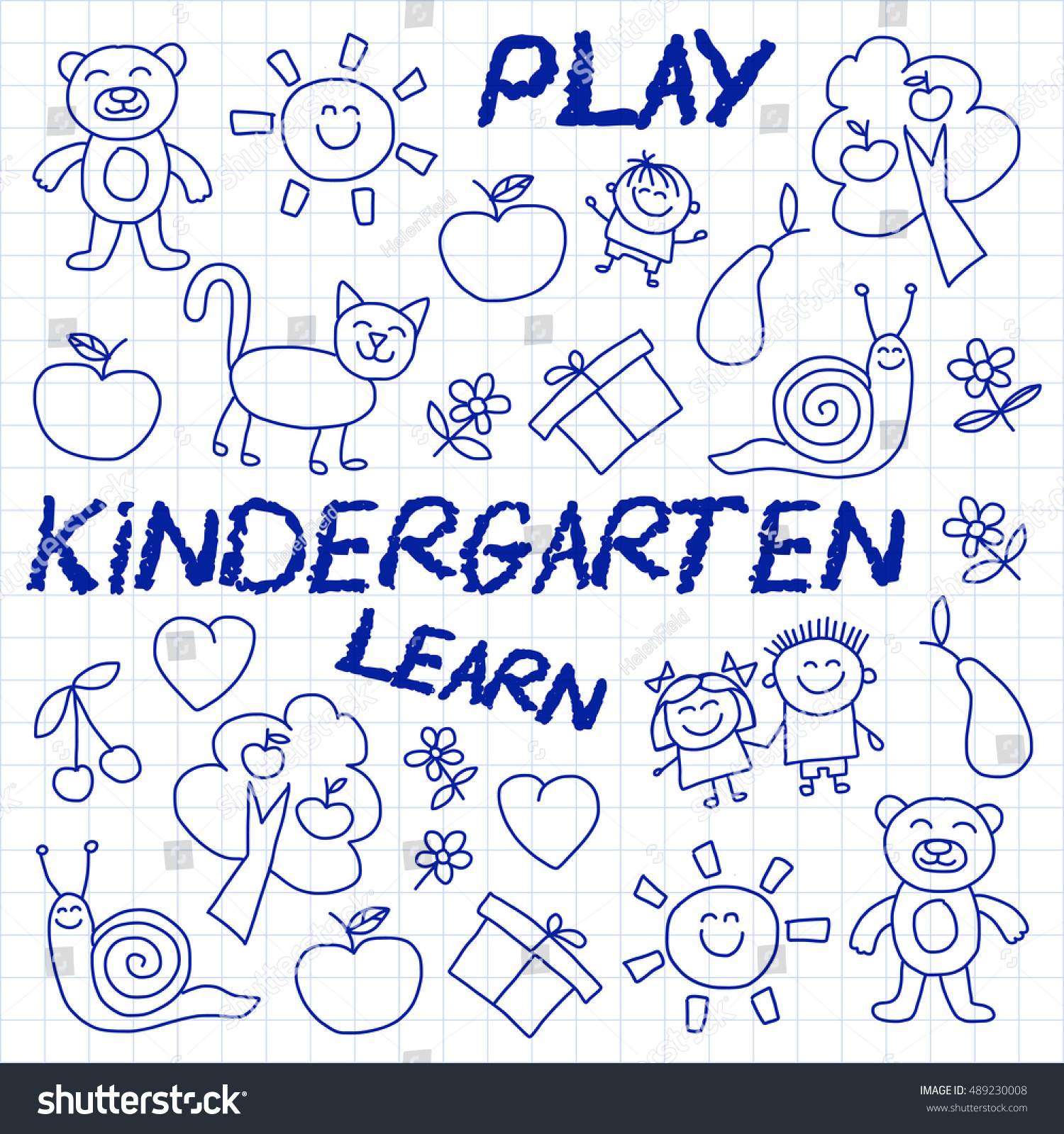 Play Learn Grow Together Vector Image Stock Vector Royalty Free