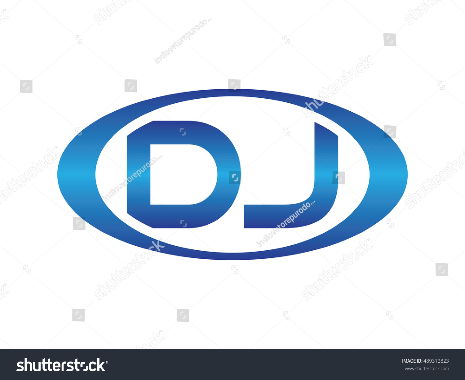 Djletter Abbreviations Blue Oval Logo Stock Vector (Royalty Free ...