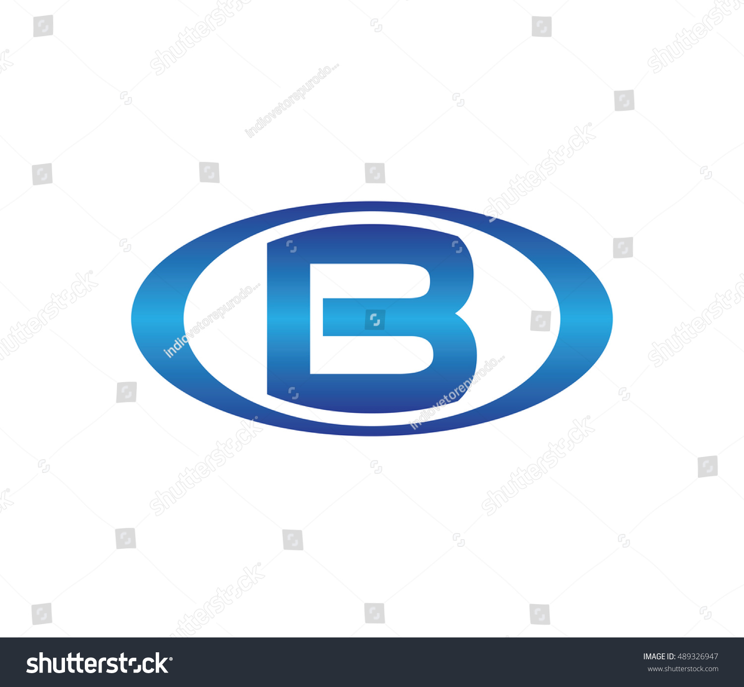 Letter B Oval Logo Design Template Stock Vector (Royalty Free ...