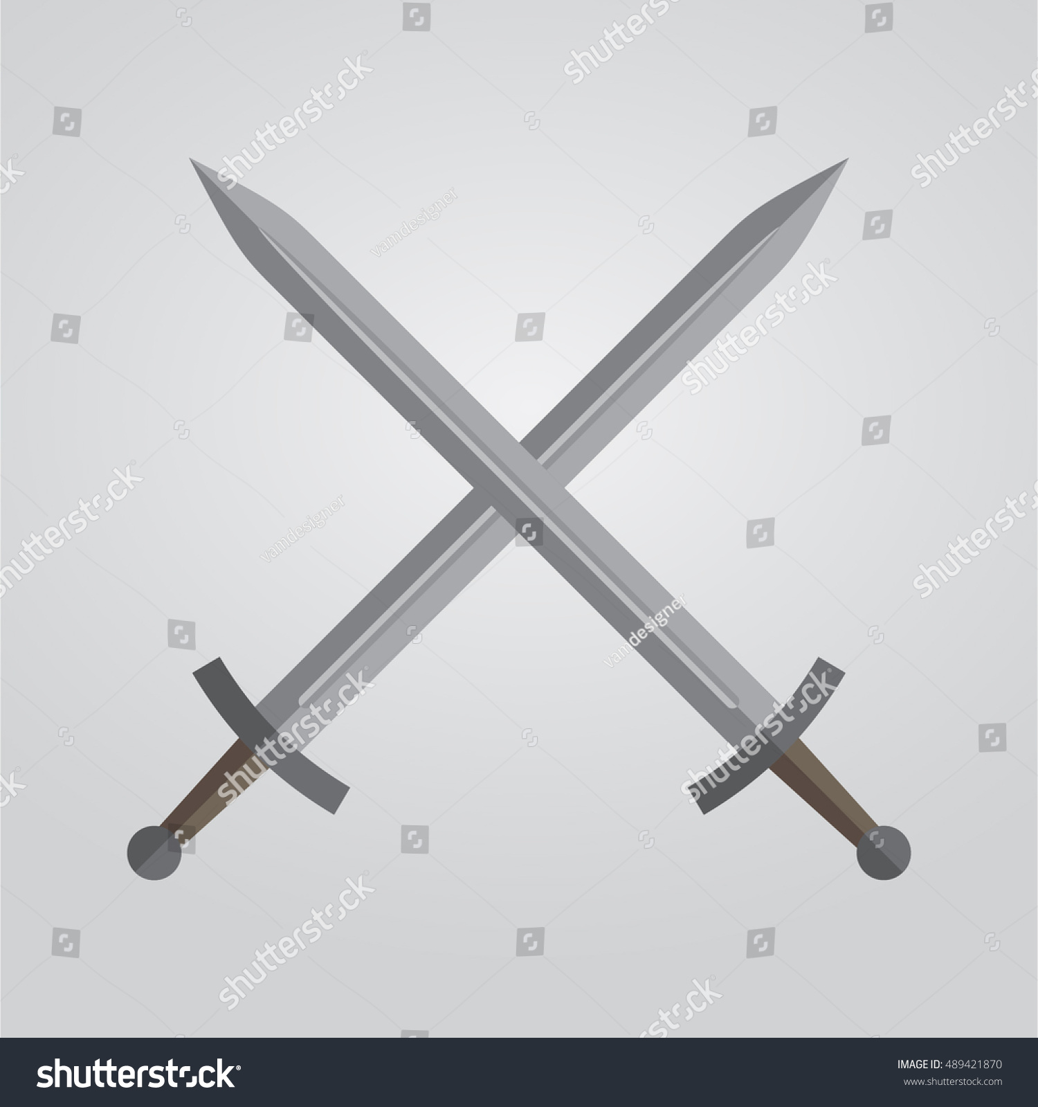 Two Crossed Swords Stock Vector (Royalty Free) 489421870 | Shutterstock