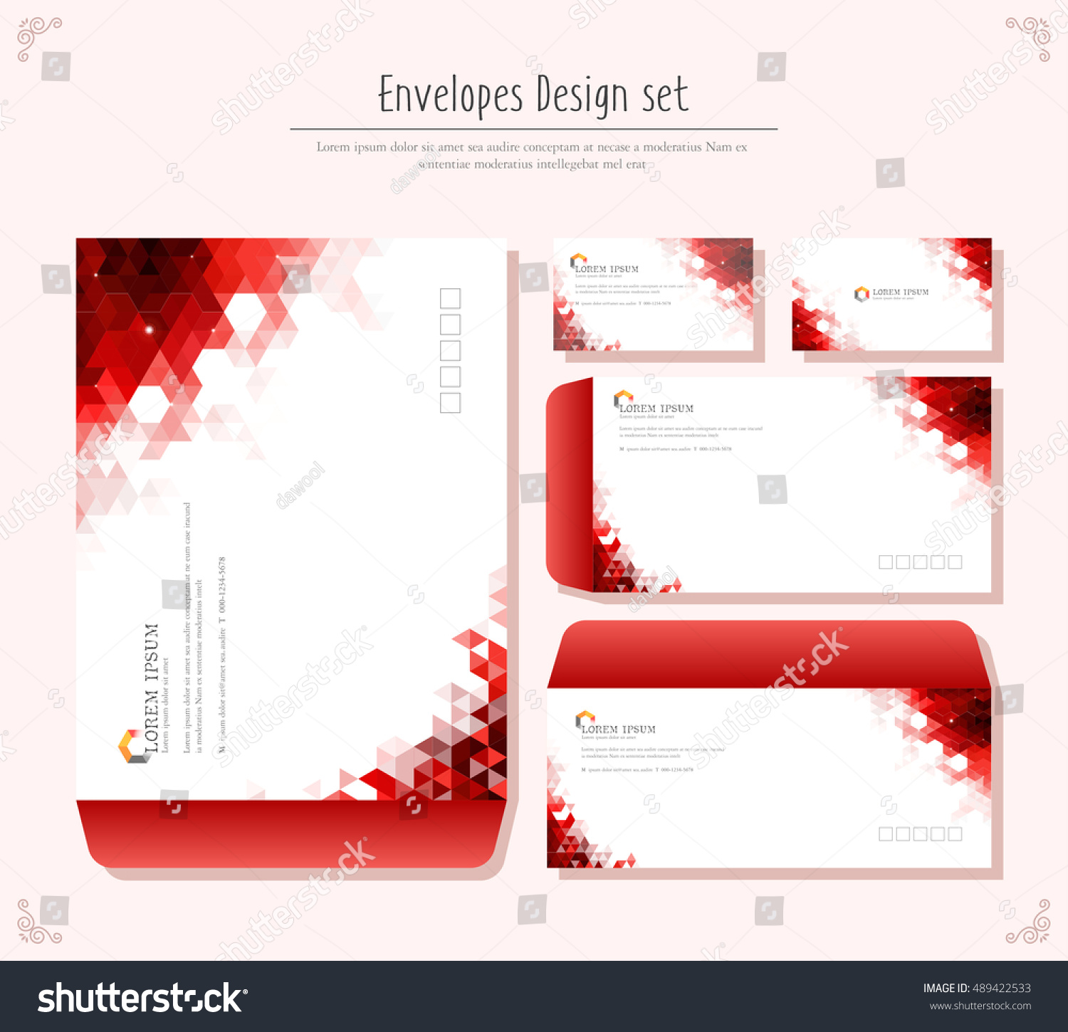 Envelope Design Set Stock Vector (Royalty Free) 489422533 | Shutterstock