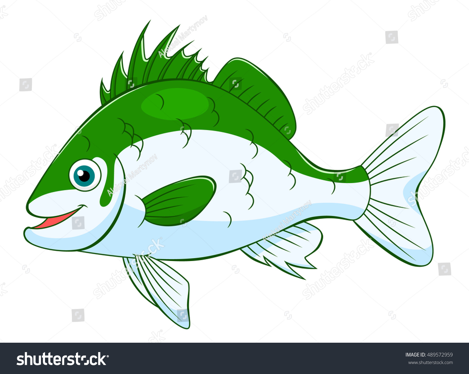 Cartoon Cute Seabass Stock Vector (Royalty Free) 489572959 | Shutterstock