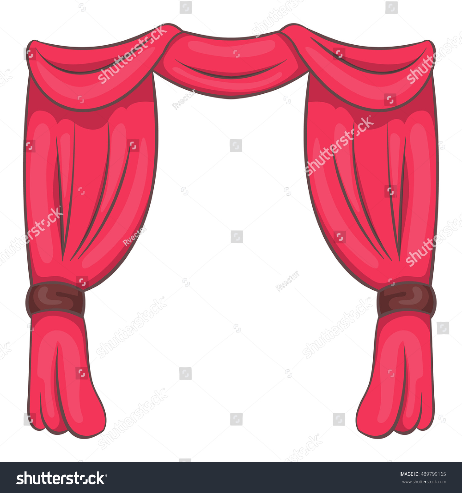 Curtain On Stage Icon Cartoon Style Stock Vector (Royalty Free ...