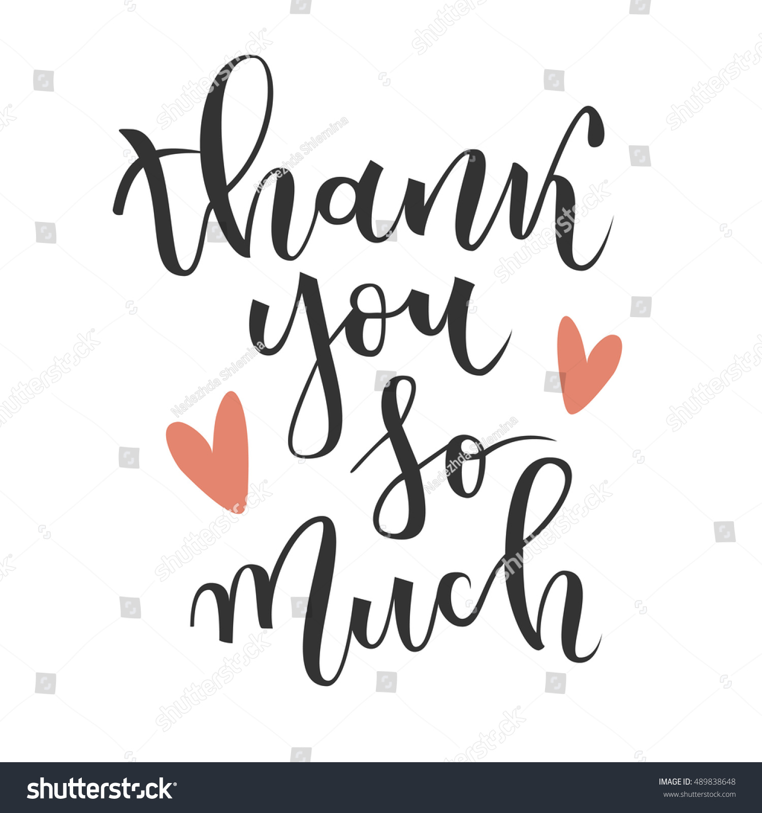 Thank You Much Hand Lettering Greeting Stock Vector (royalty Free 