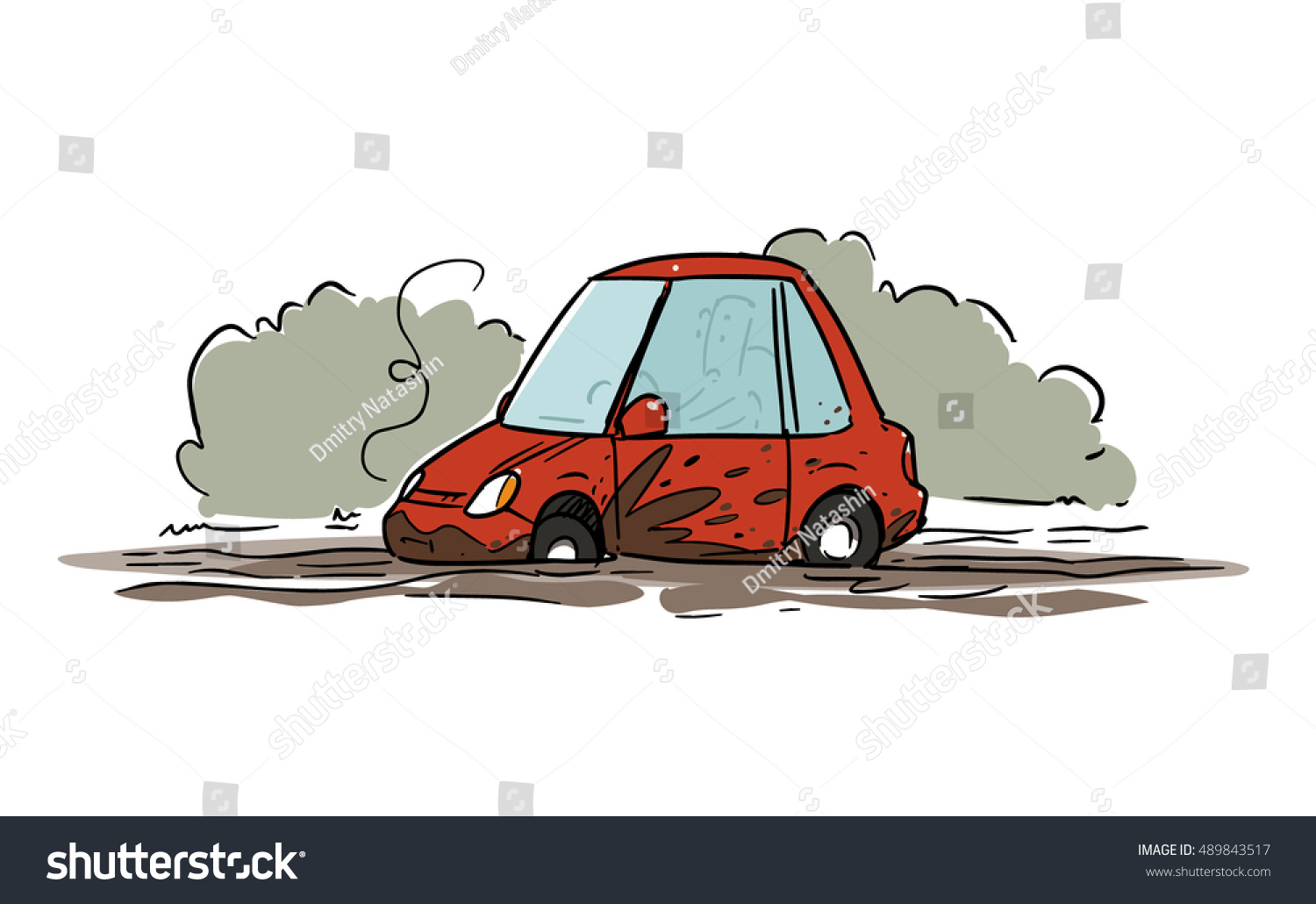 Мультяшная машина в грязи