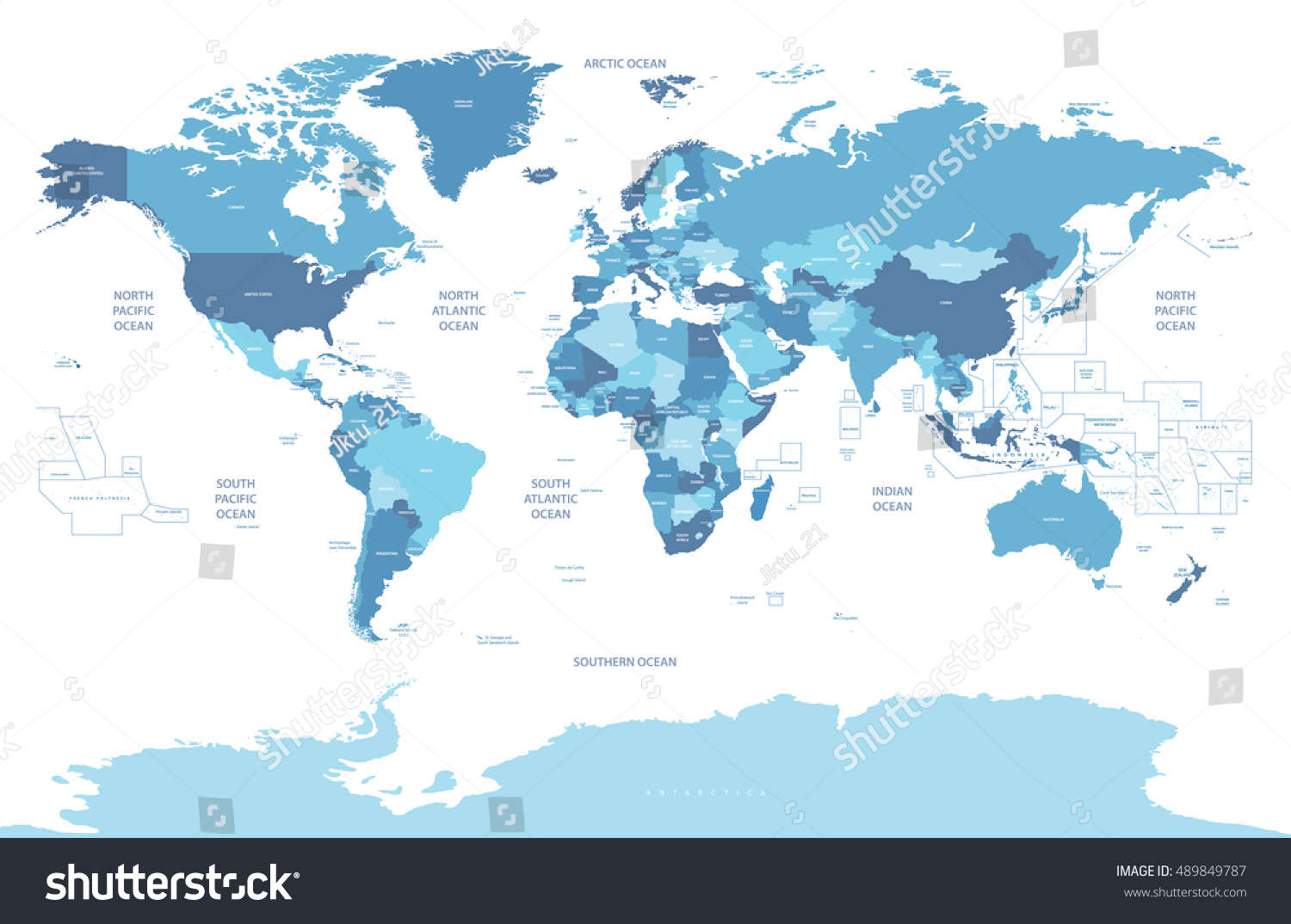 Political World Map High Detailed Vector Stock Vector (Royalty Free ...