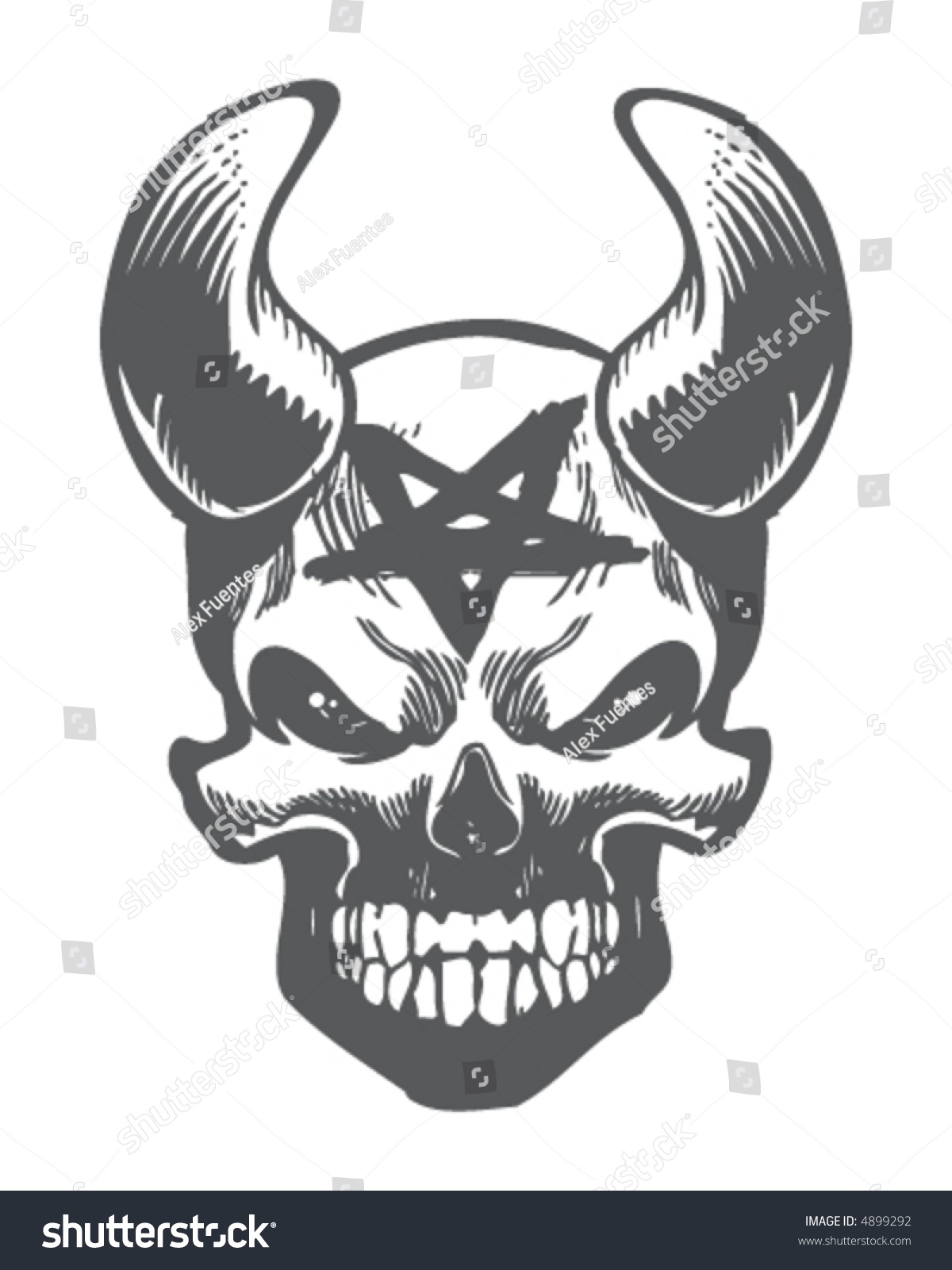 Demon Skull Stock Vector (Royalty Free) 4899292 | Shutterstock