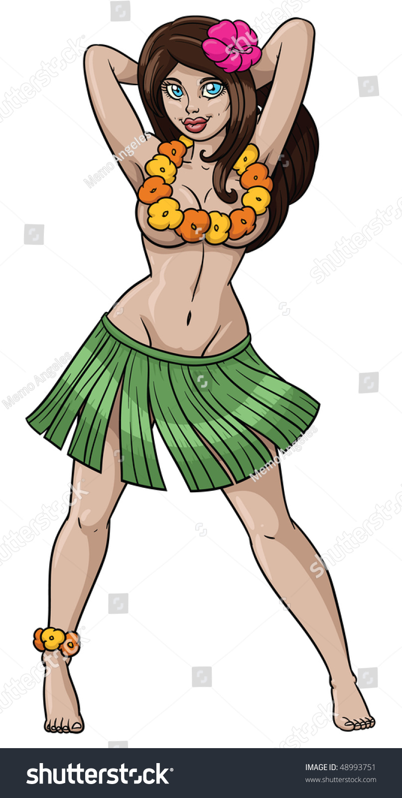 Sexy Hula Girl Dancing Stock Vector (Royalty Free) 48993751 Shutterstock.