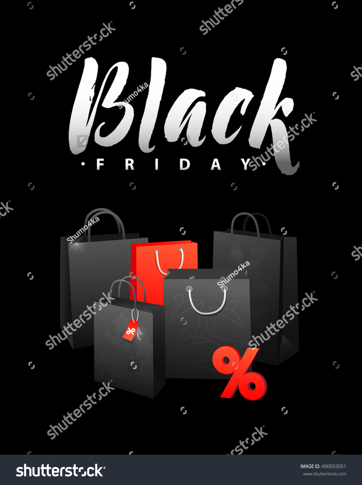Black Friday Sale Shopping Bag Promo Stock Vector (Royalty Free ...