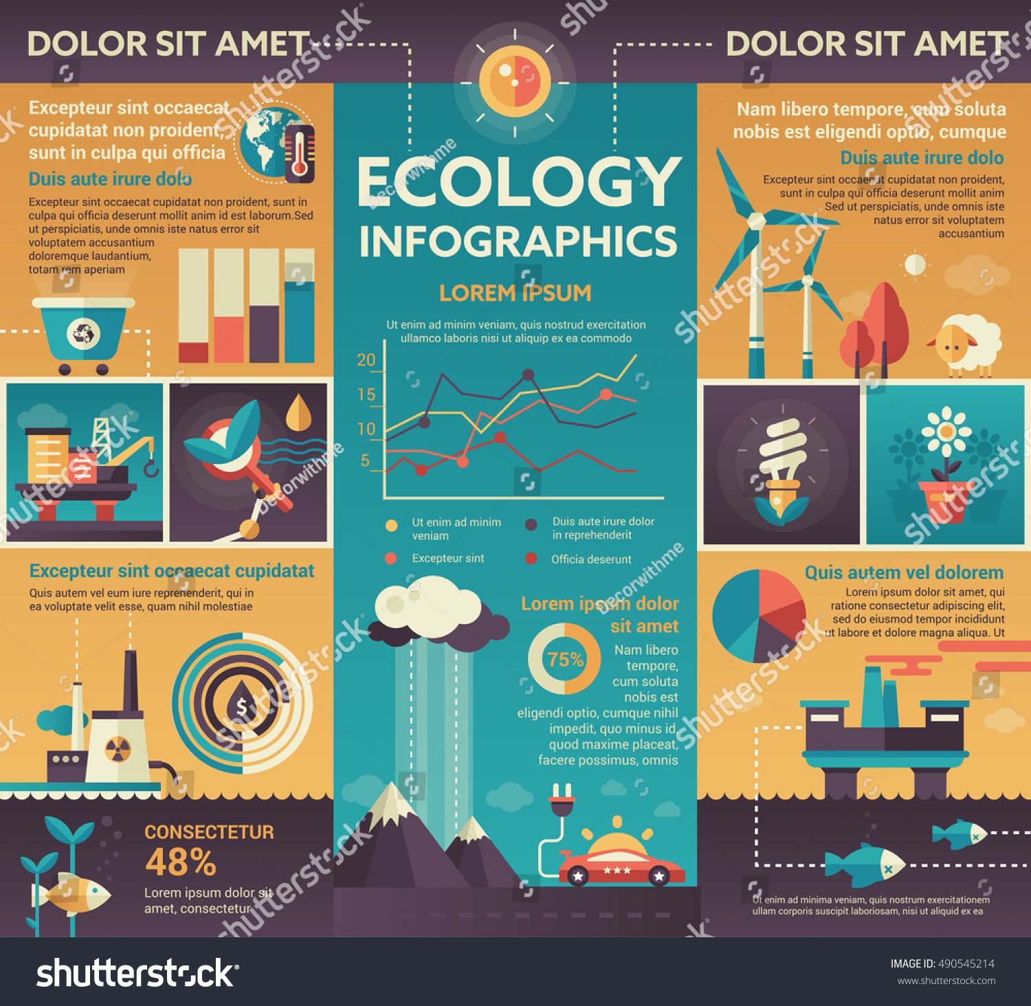 Ecology Info Poster Brochure Cover Template Stock Vector (Royalty Free ...