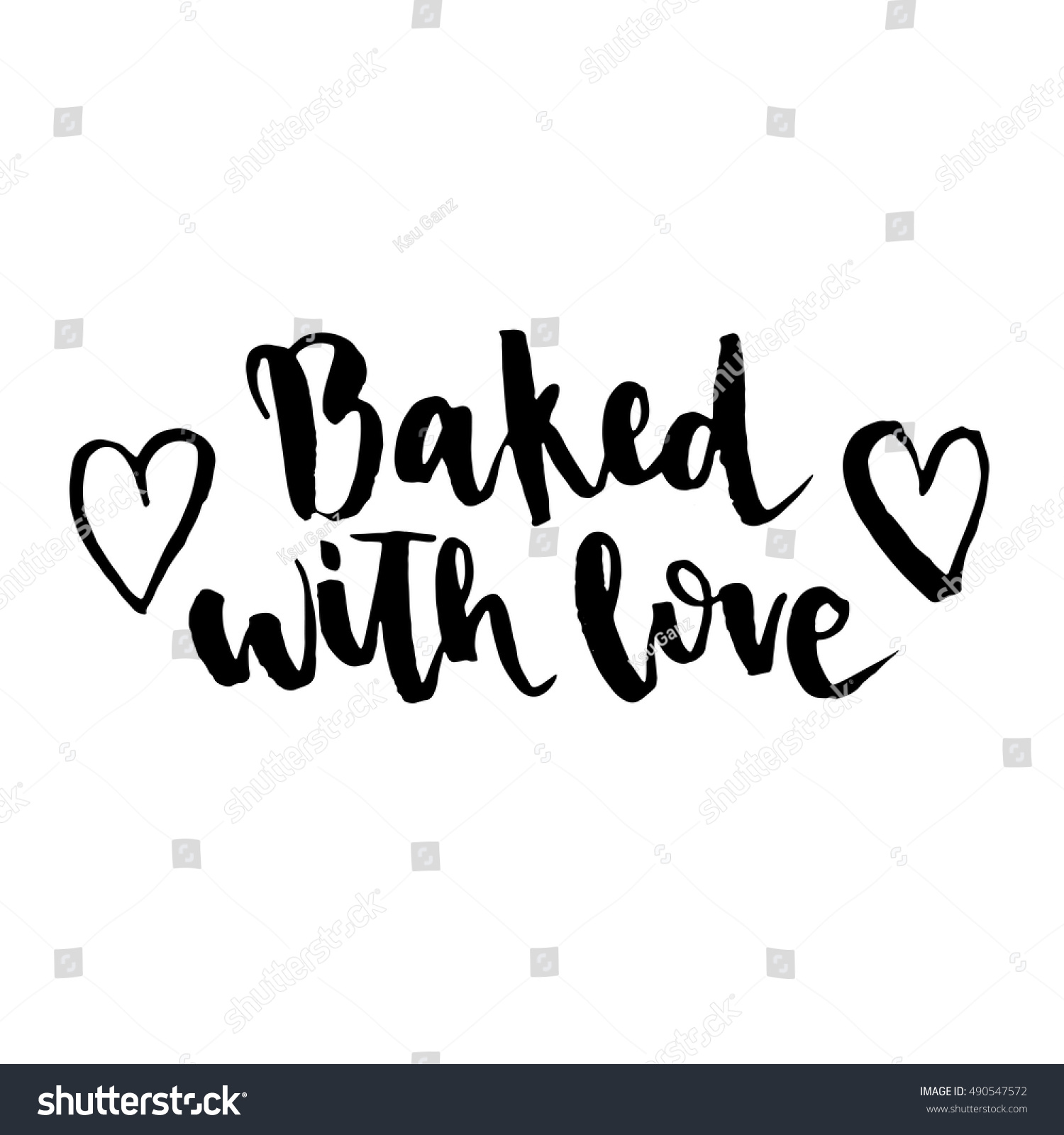 Quote Baked Love Trend Calligraphy Vector Stock Vector (Royalty Free ...