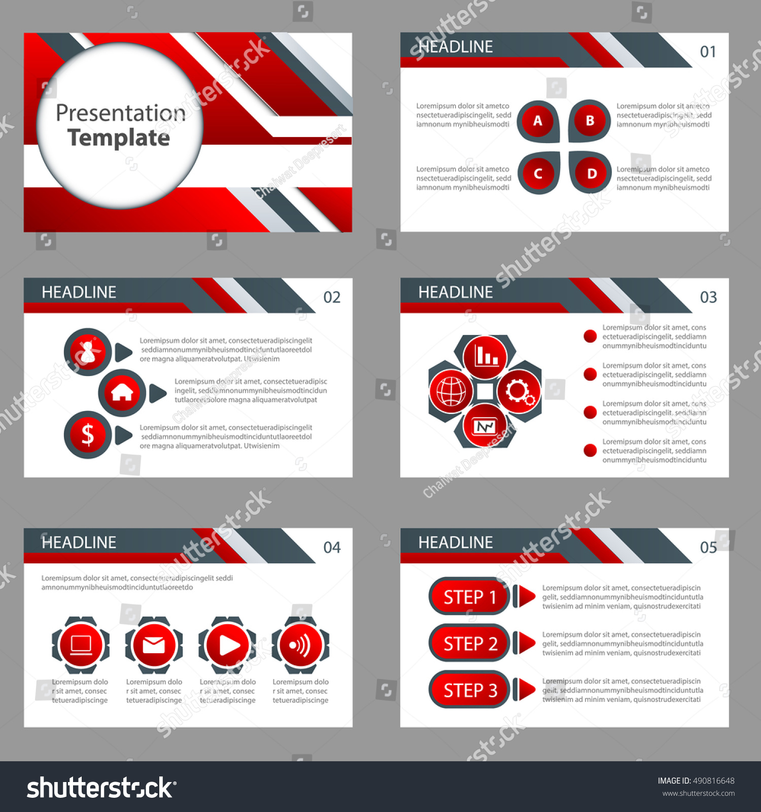 Red Black Multipurpose Infographic Elements Icon Stock Vector (Royalty ...