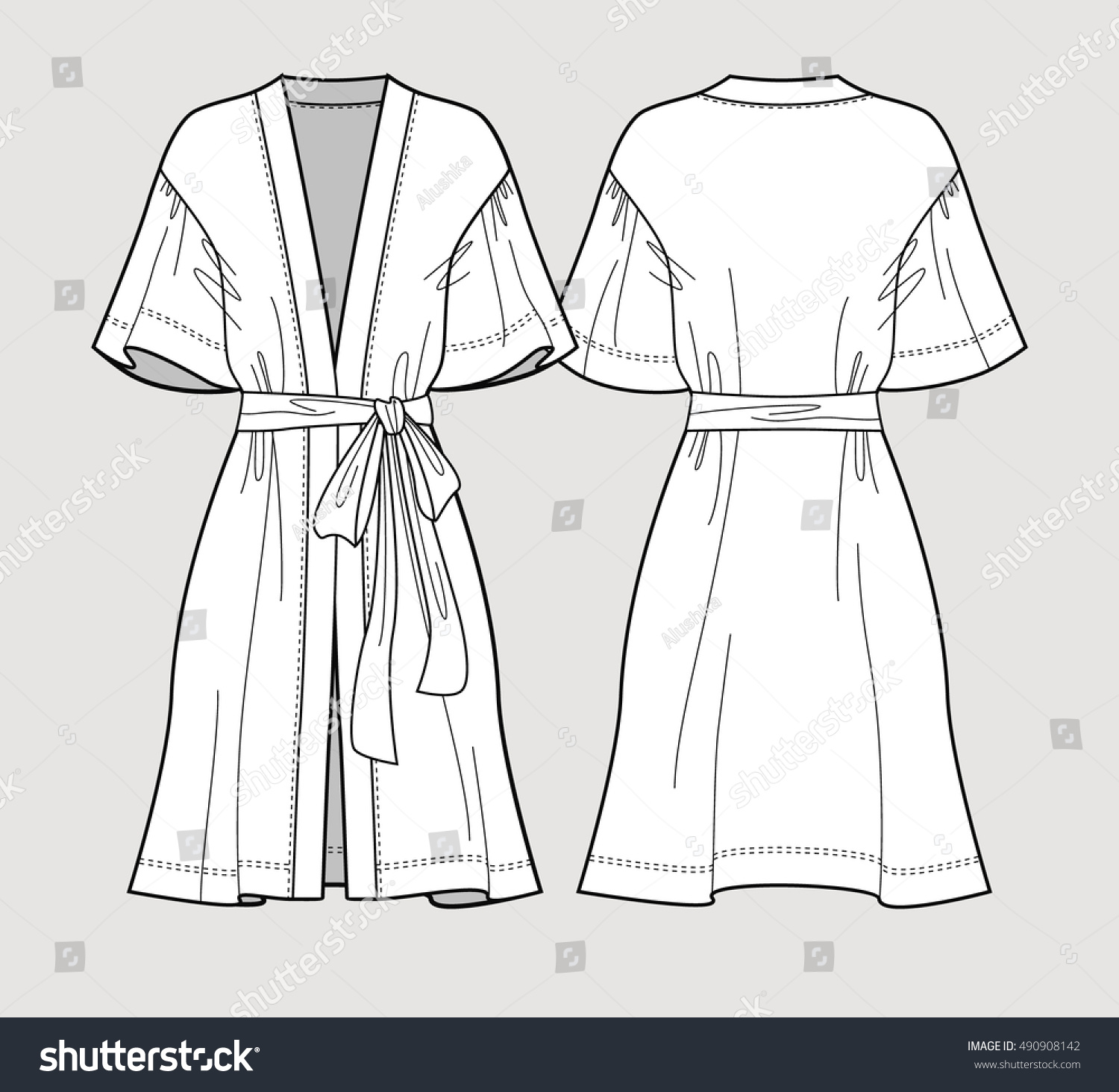 Технический эскиз кимоно