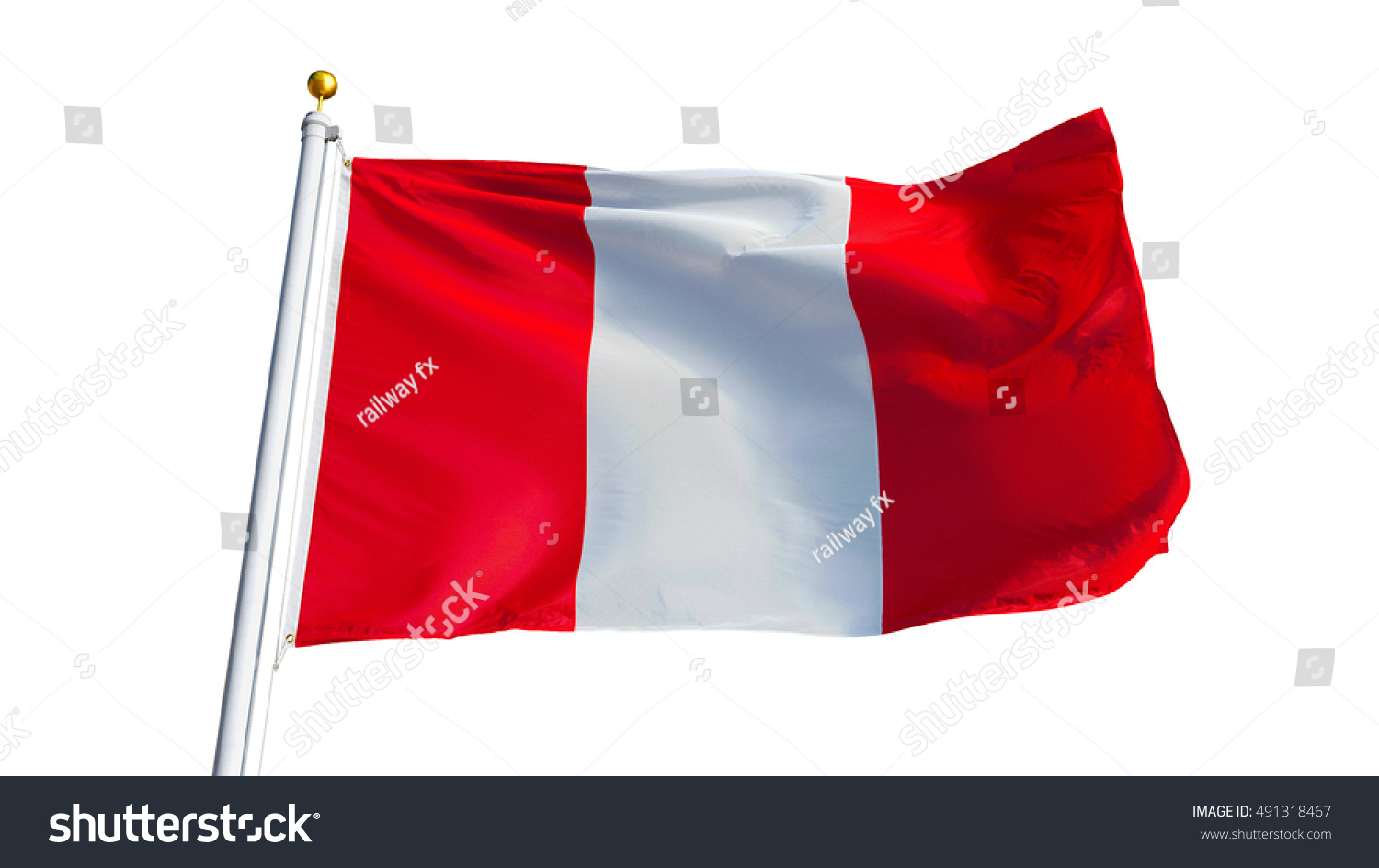 Peru Flag Waving On White Background Stock Photo 491318467 | Shutterstock