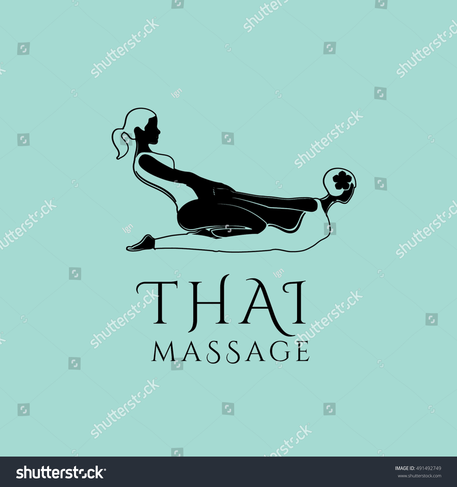 Thai Massage Vector Logo Design Template Stock Vector Royalty Free 491492749 Shutterstock