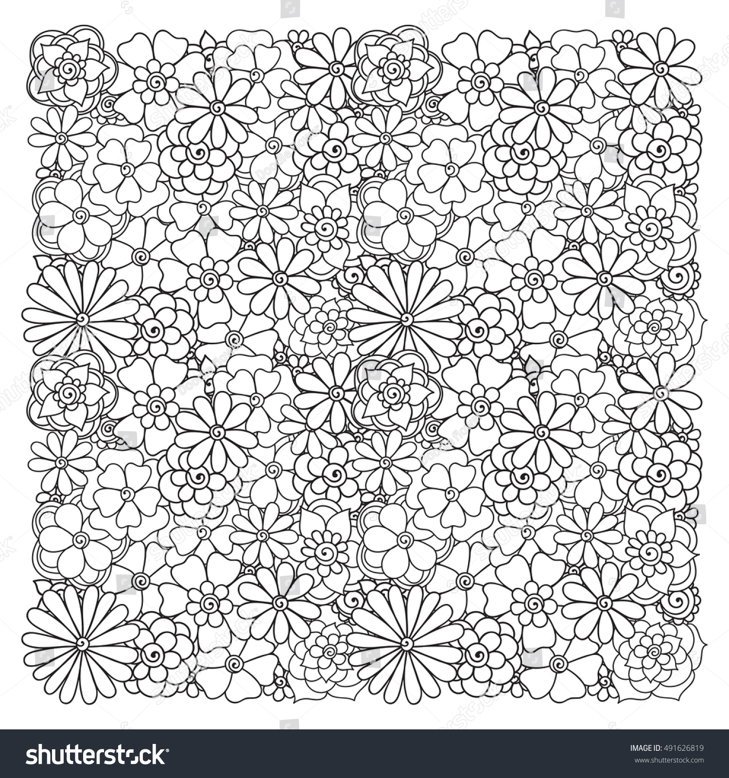 Flowers Vector Flowers Doodle Flowers Zentangle Stock Vector (Royalty ...