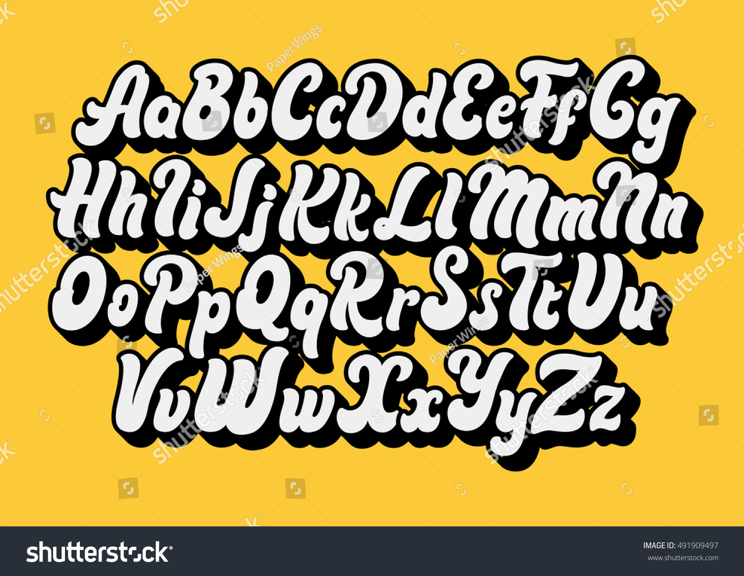 Comic Lettering Font Vector Alphabet Stock Vector (Royalty Free ...