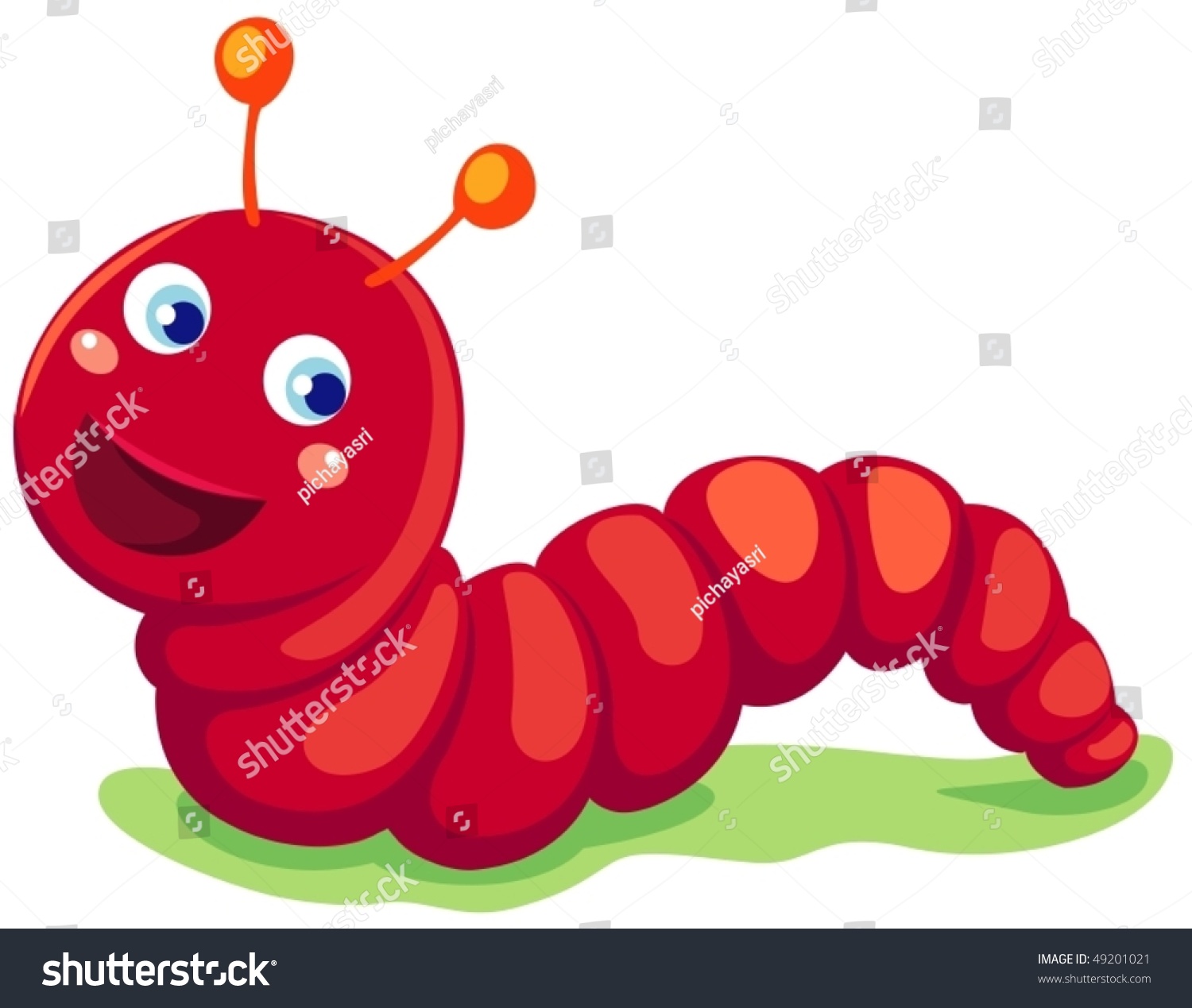 Мордочка гусеницы красная