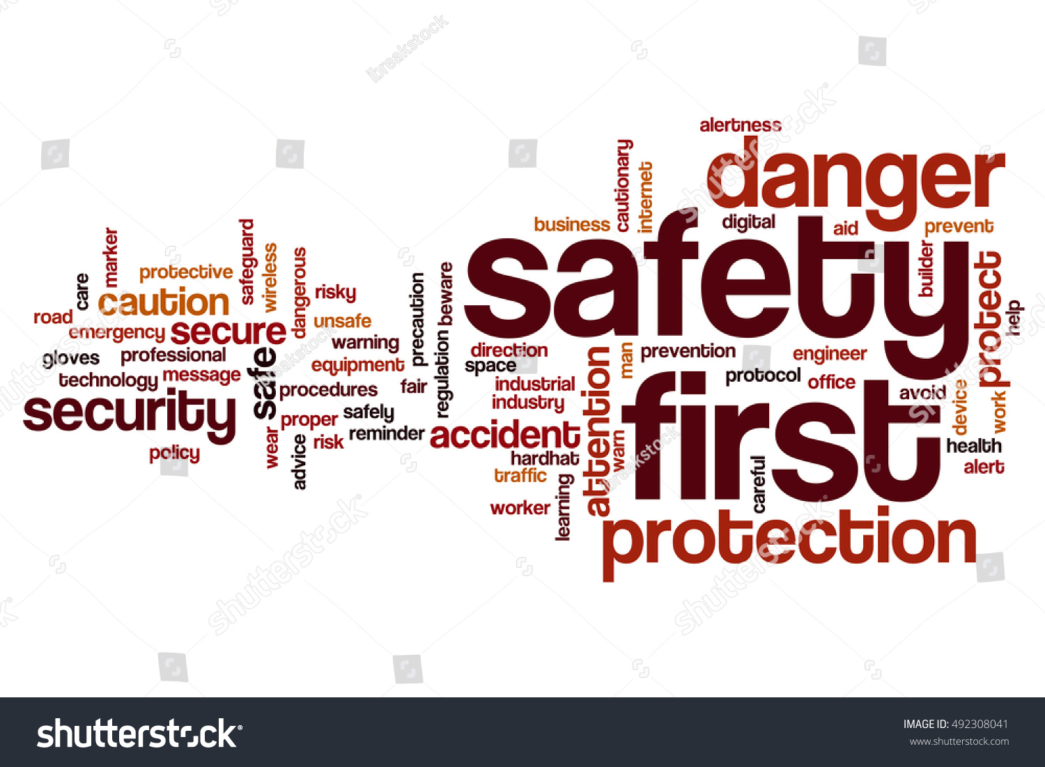 Safety First Word Cloud Concept Stock Illustration 492308041 | Shutterstock